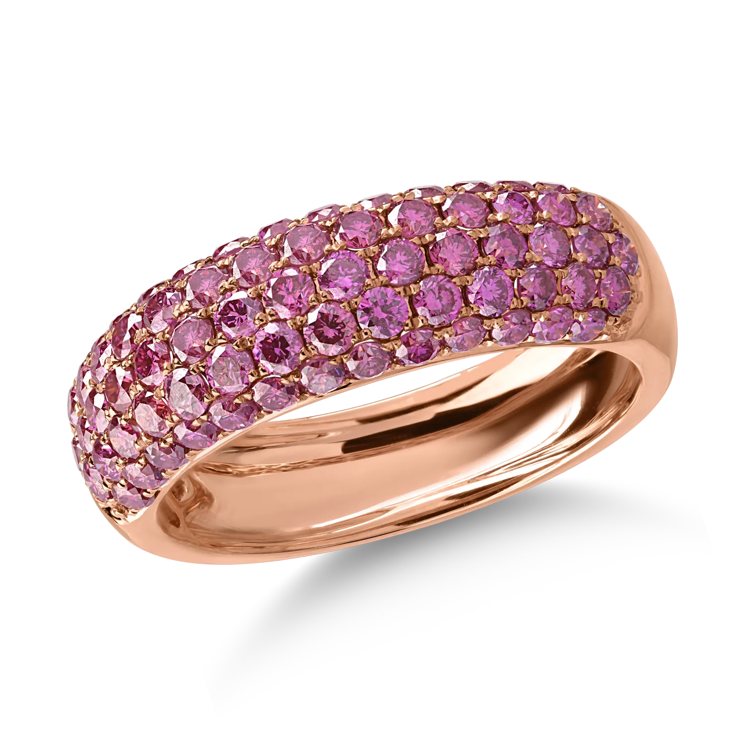 Rose gold ring with 1.48ct pink sapphires