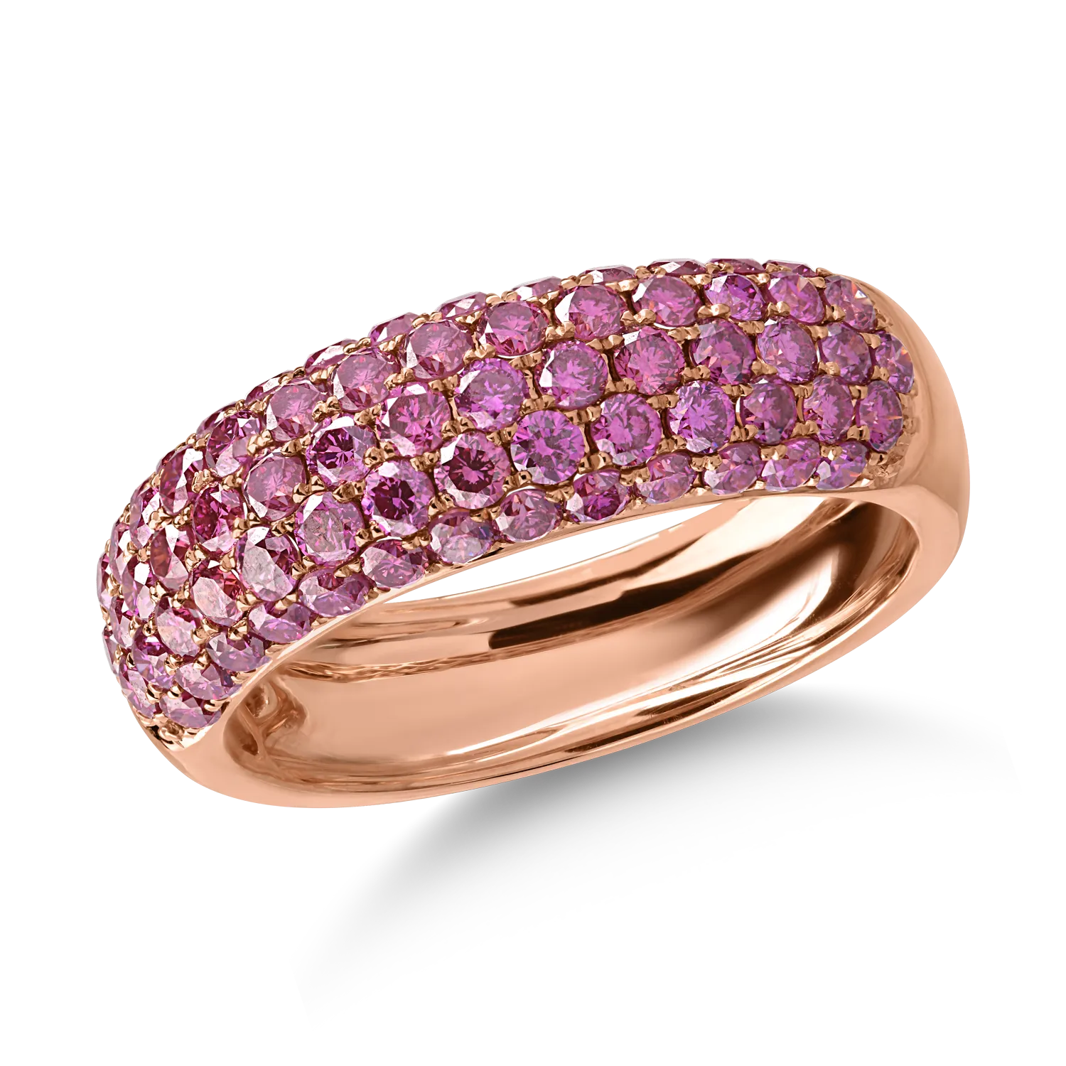 Inel din aur roz cu safire roz de 1.3ct