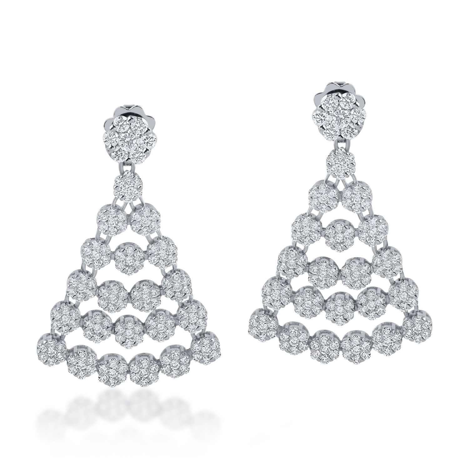 White gold earrings with 3.88ct diamonds