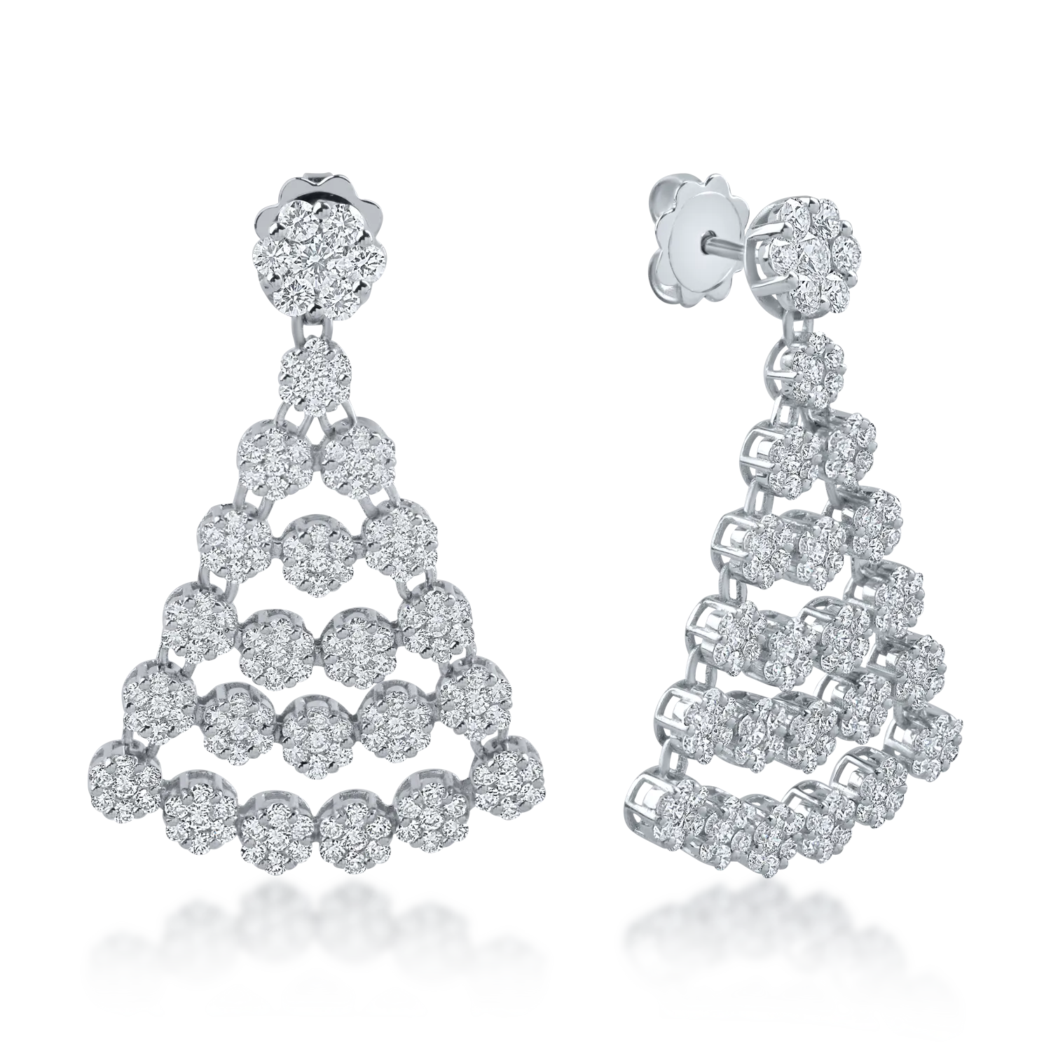 White gold earrings with 3.88ct diamonds