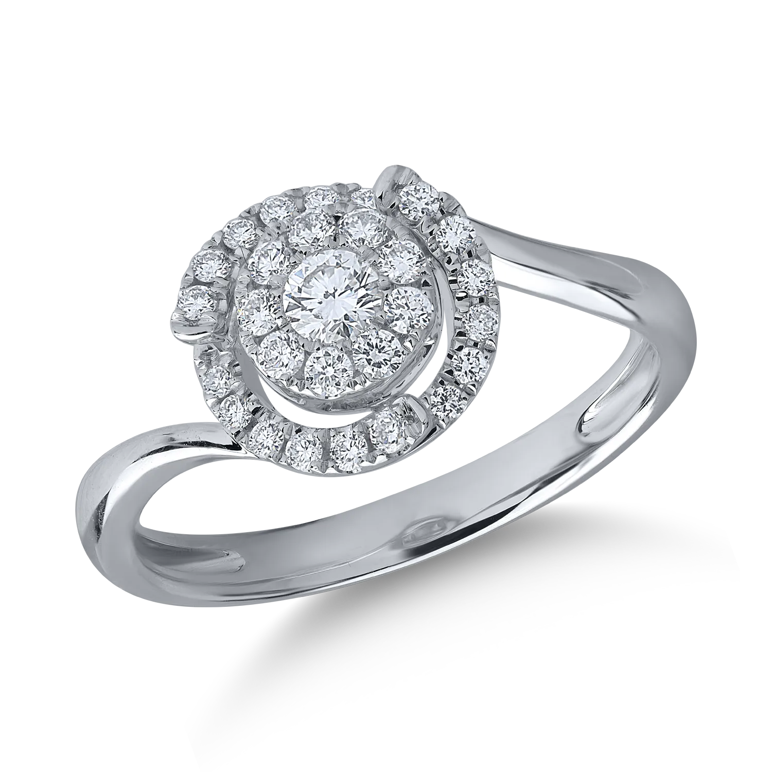 Teilor Inel din aur alb cu diamante de 0.33ct