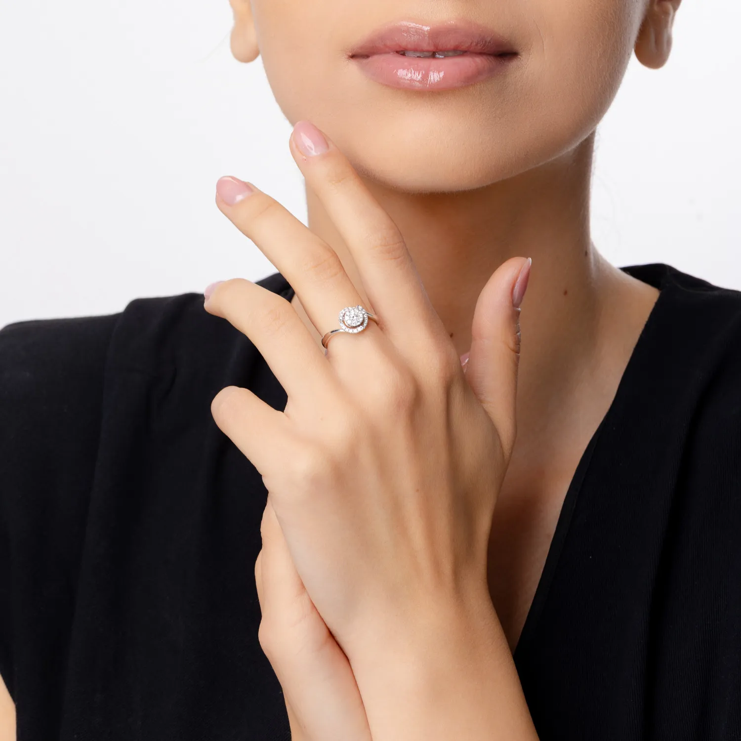 Inel din aur alb cu diamante de 0.33ct