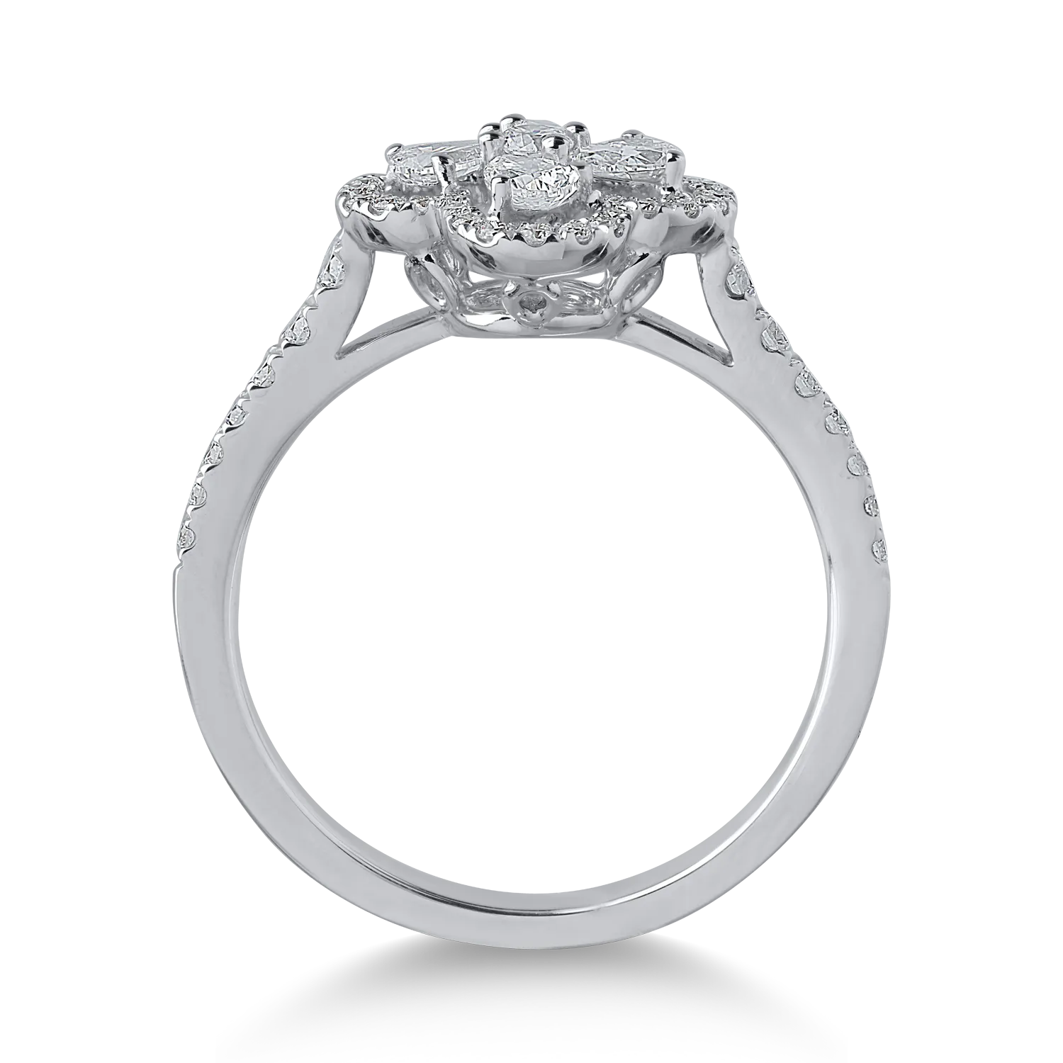 Пръстен от бяло злато с диаманти 0.71ct