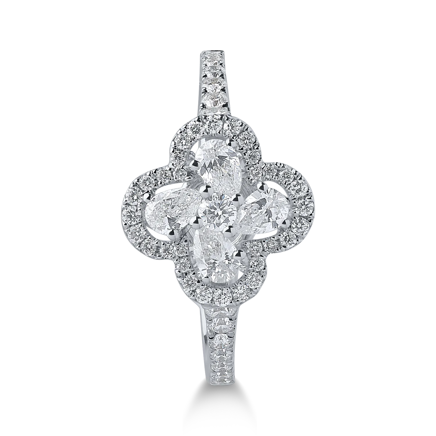 Пръстен от бяло злато с диаманти 0.71ct
