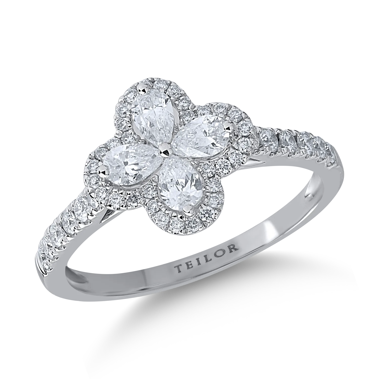 Pierścionek z białego złota z diamentami o masie 0.71ct-154791