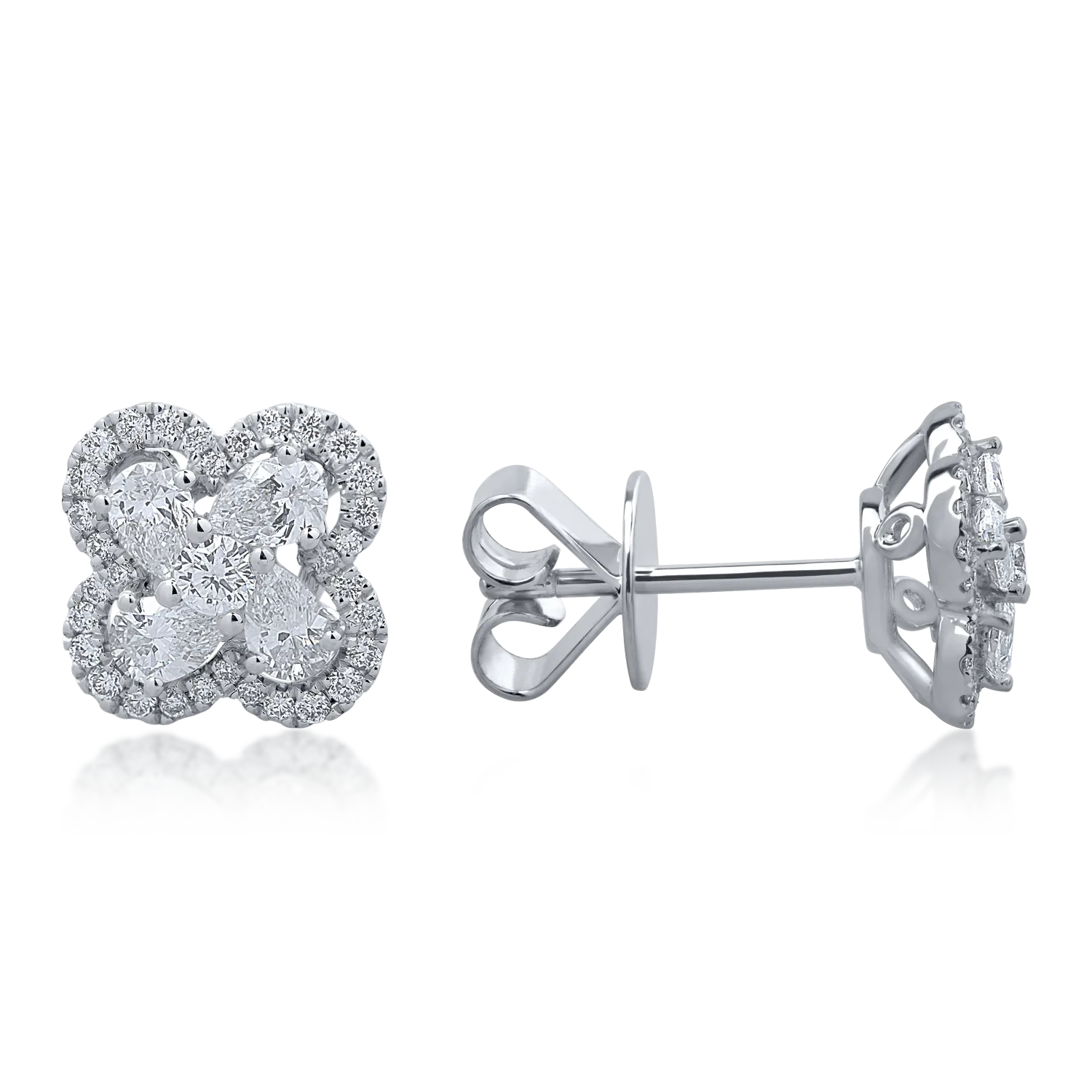 White gold earrings with 0.95ct diamonds