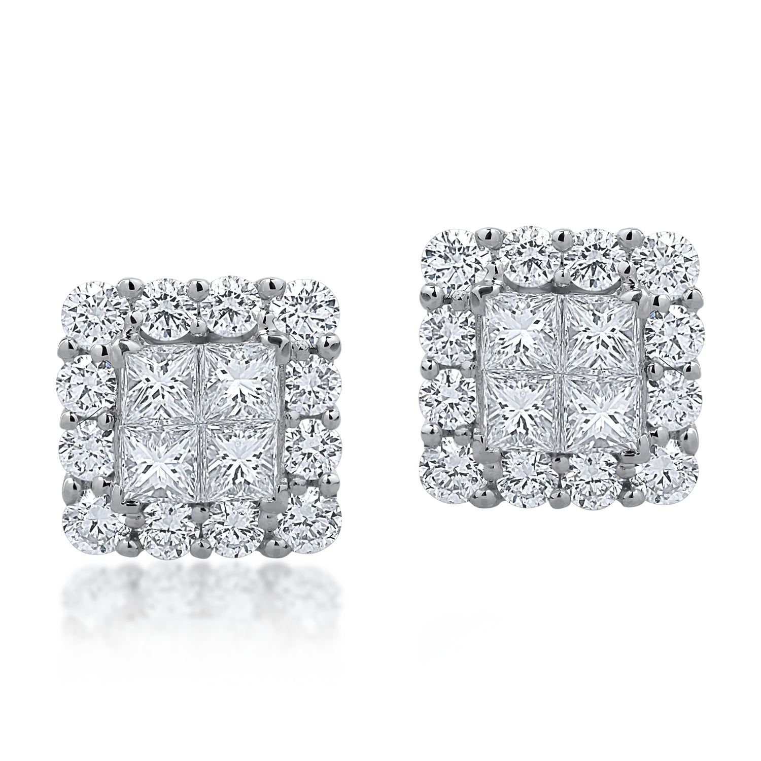 White gold earrings with 1.02ct diamonds