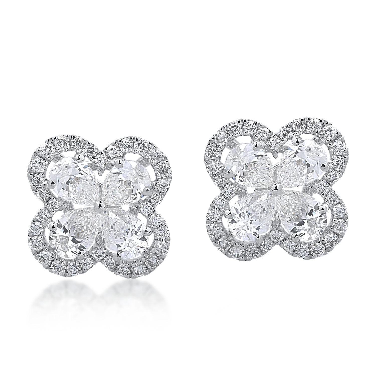 Cercei din aur alb cu diamante de 0.85ct