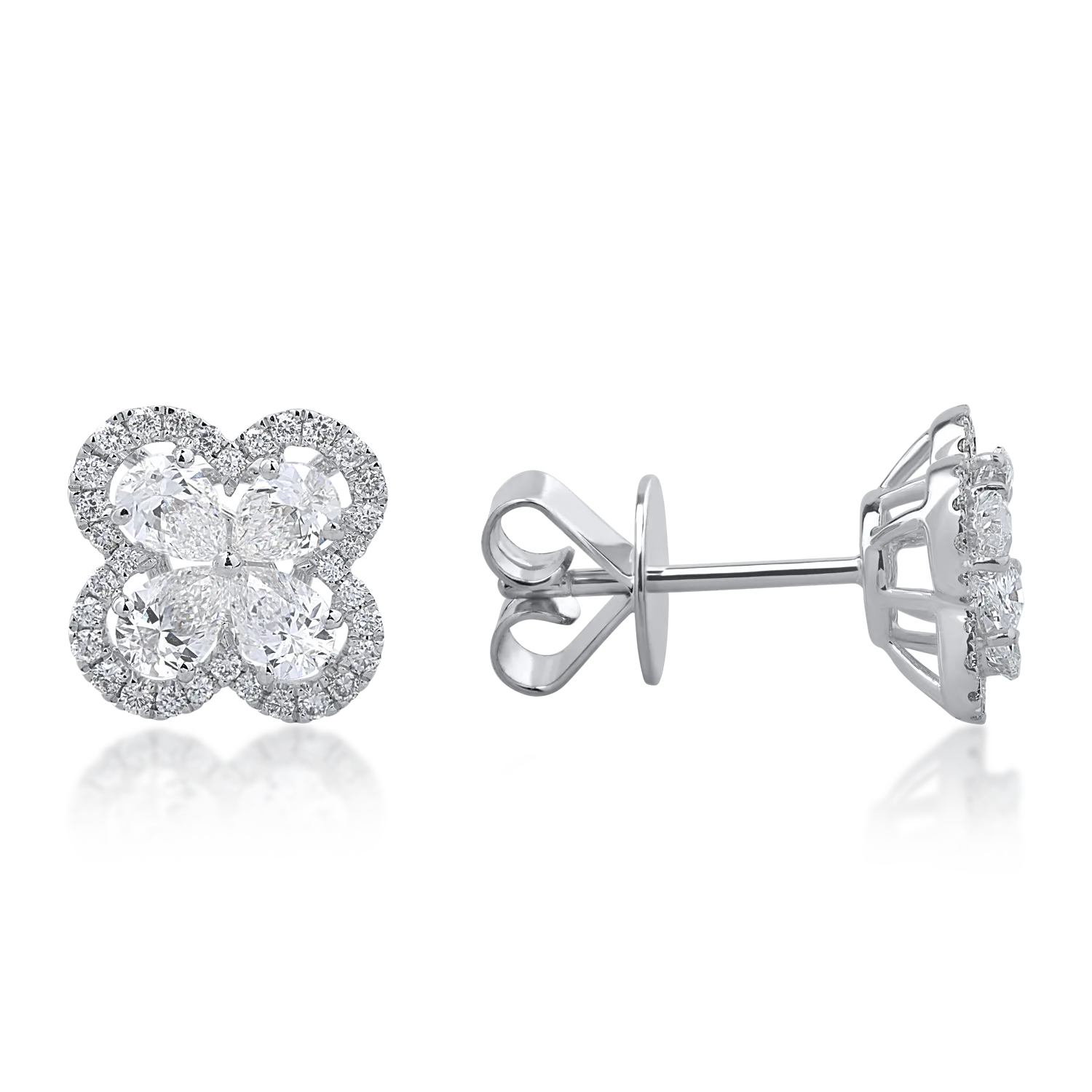 Cercei din aur alb cu diamante de 0.85ct