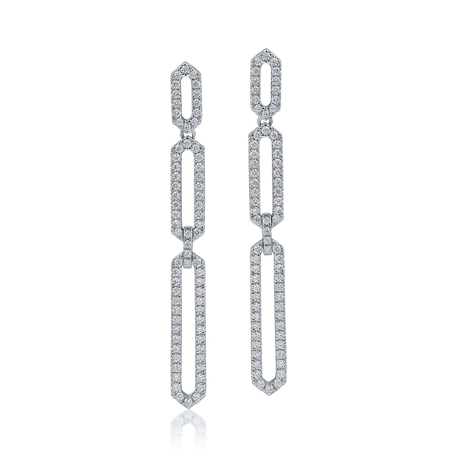 Cercei din aur alb cu diamante de 0.82ct - 1 | YEO