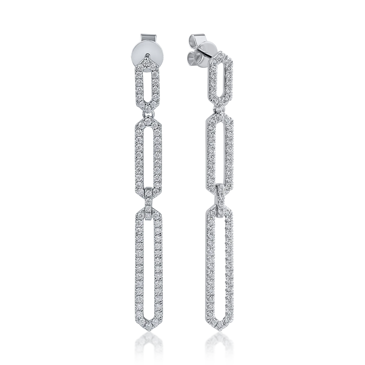 Обеци от бяло злато с диаманти 0.82ct