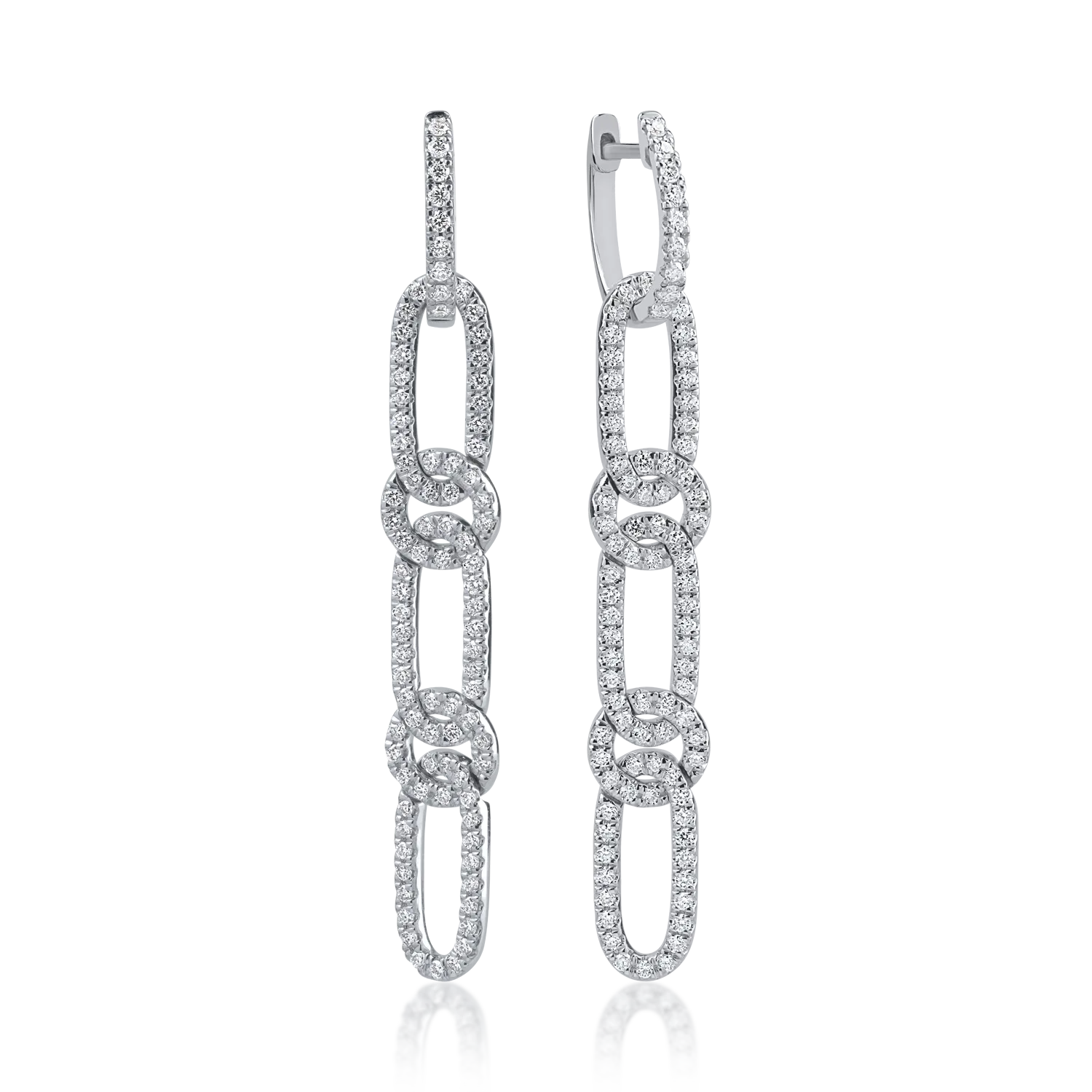 Teilor Cercei din aur alb cu diamante de 1.12ct