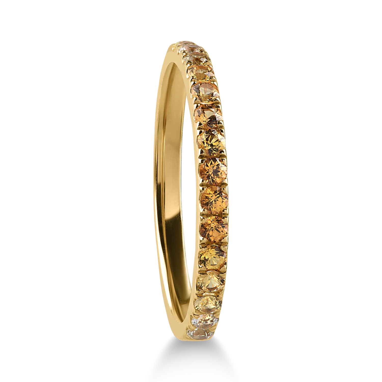 Пръстен от жълто-бяло злато с 0.46ct жълти диаманти и 0.24ct прозрачни диаманти