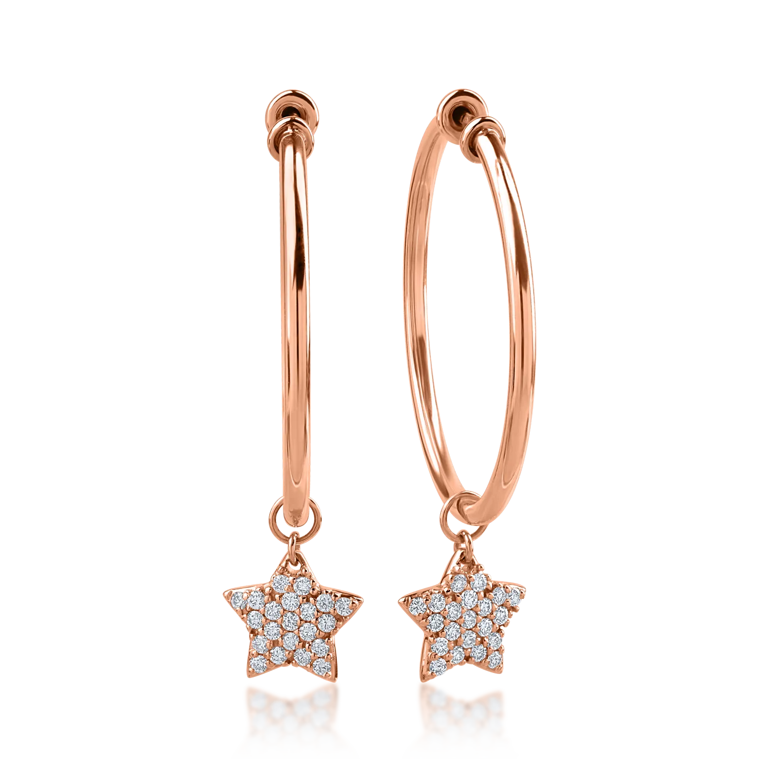 Teilor Cercei din aur roz cu diamante de 0.36ct