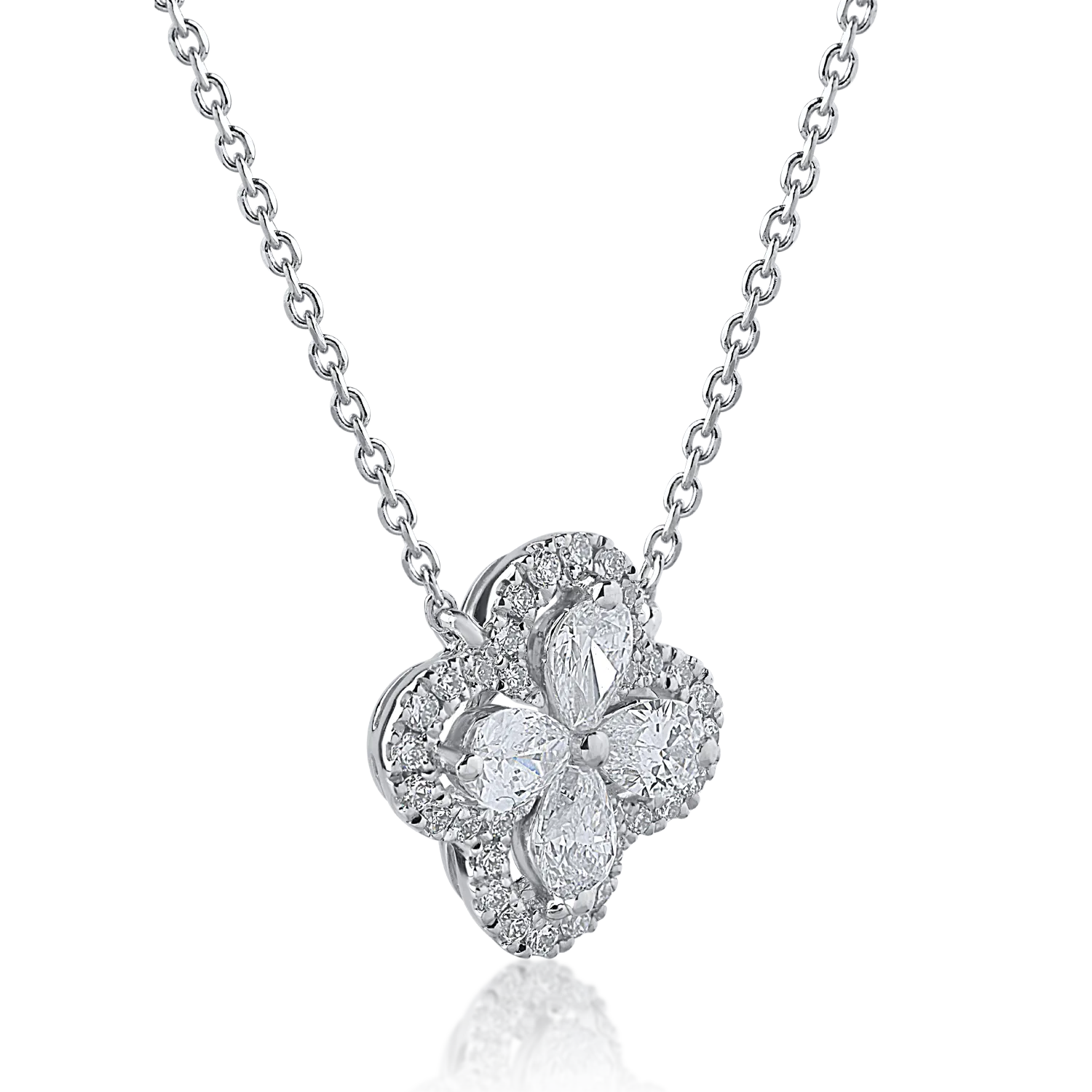 Колие с висулка от бяло злато с диаманти 0.44ct