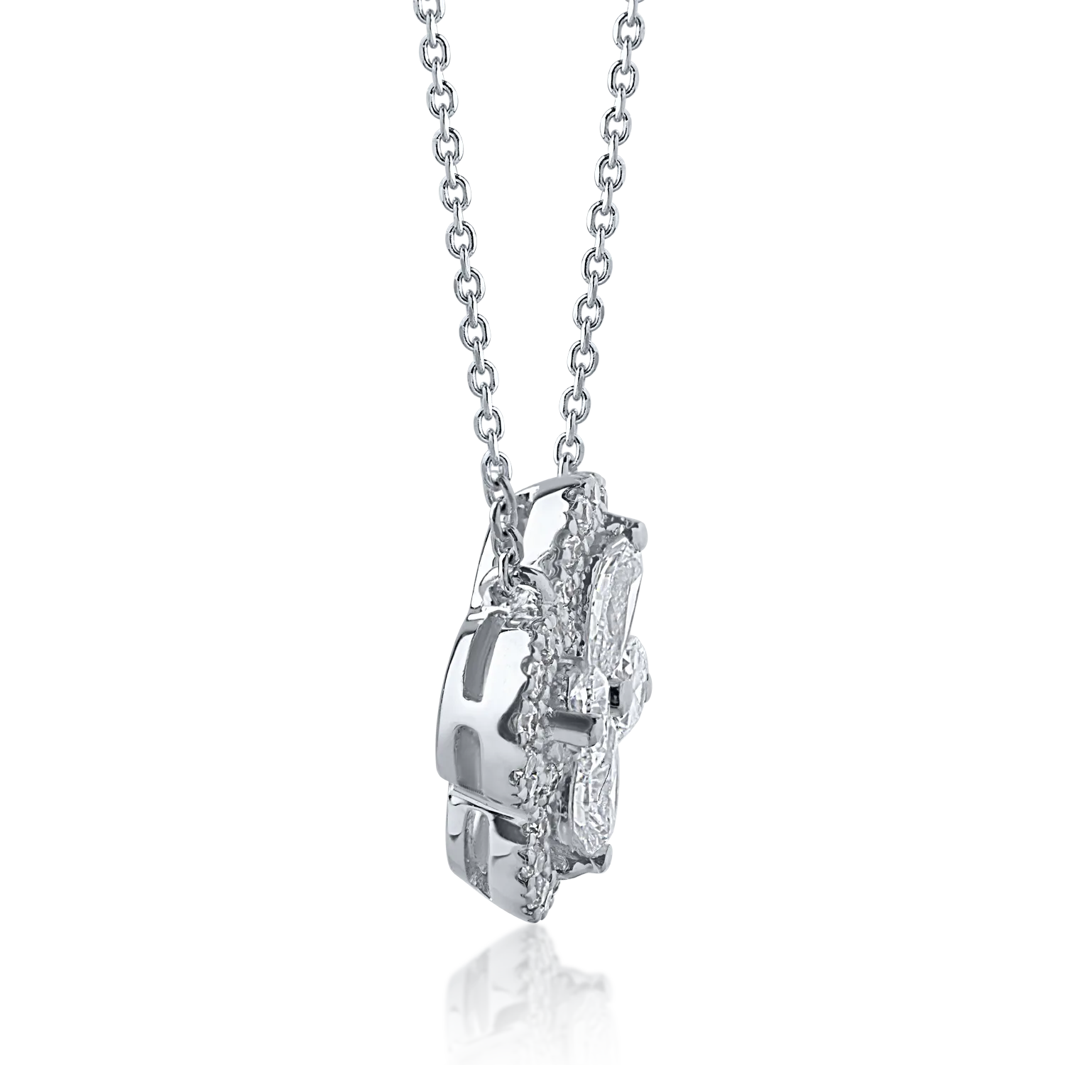 Колие с висулка от бяло злато с диаманти 0.44ct
