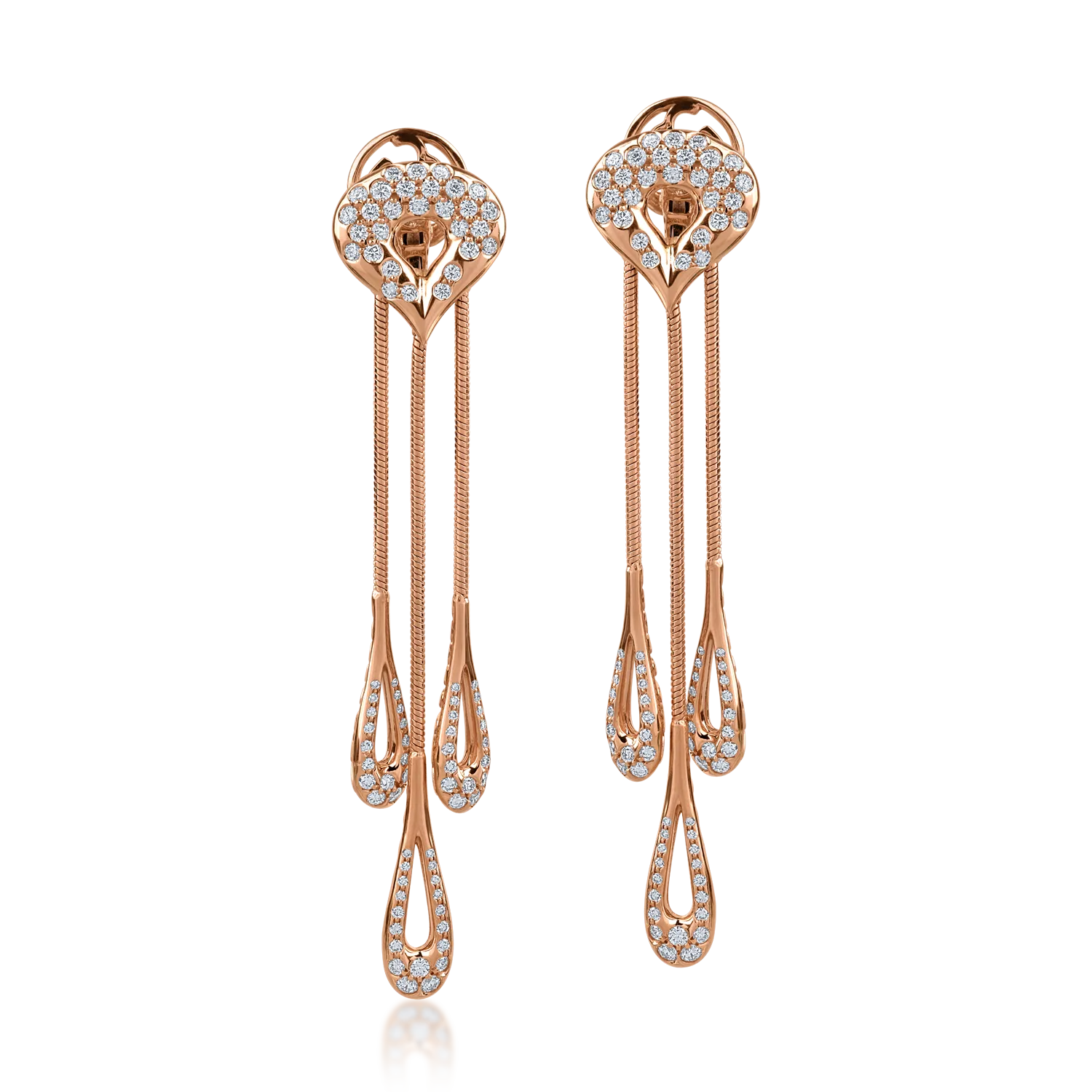 Rose gold earrings with 1.76ct diamonds