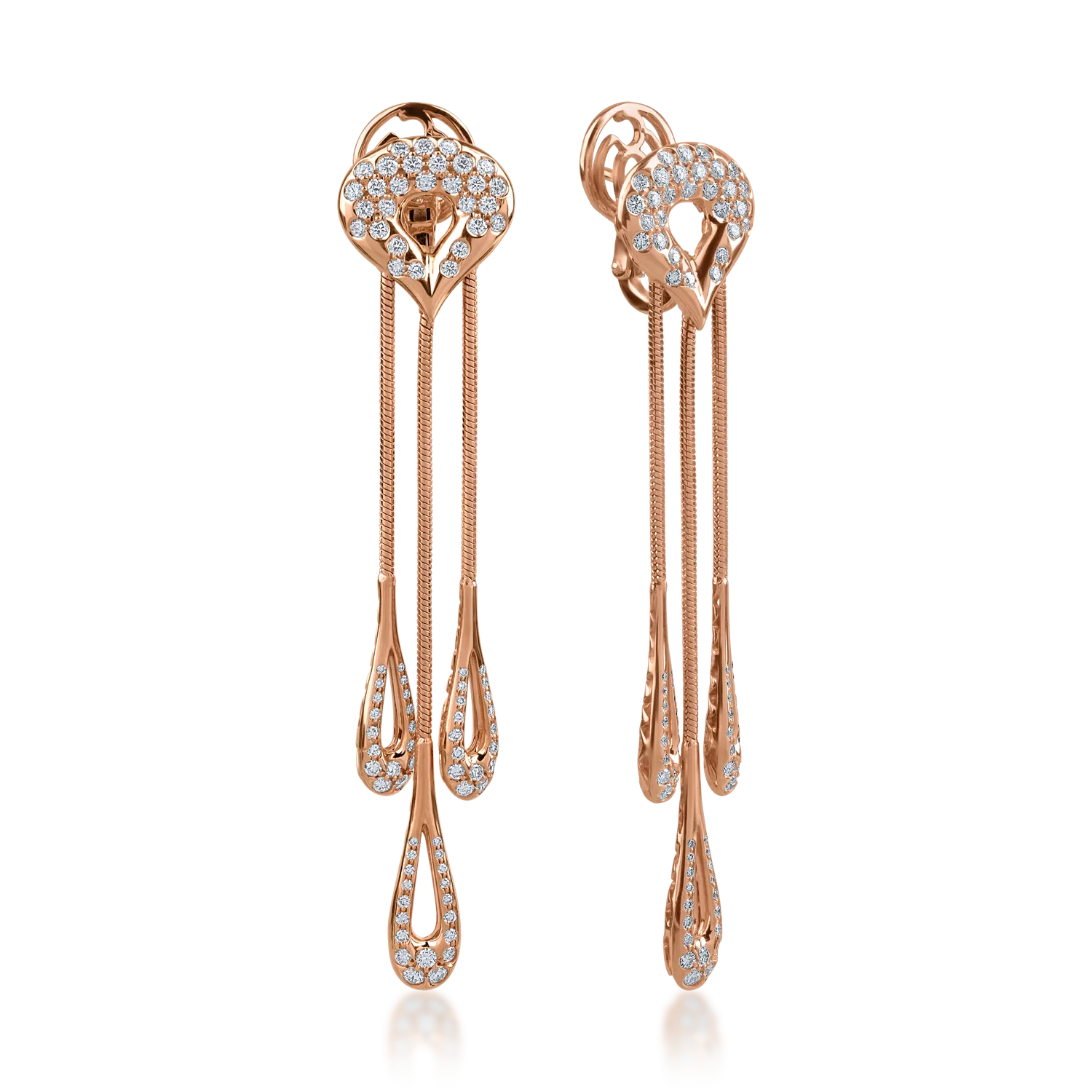 Rose gold earrings with 1.76ct diamonds