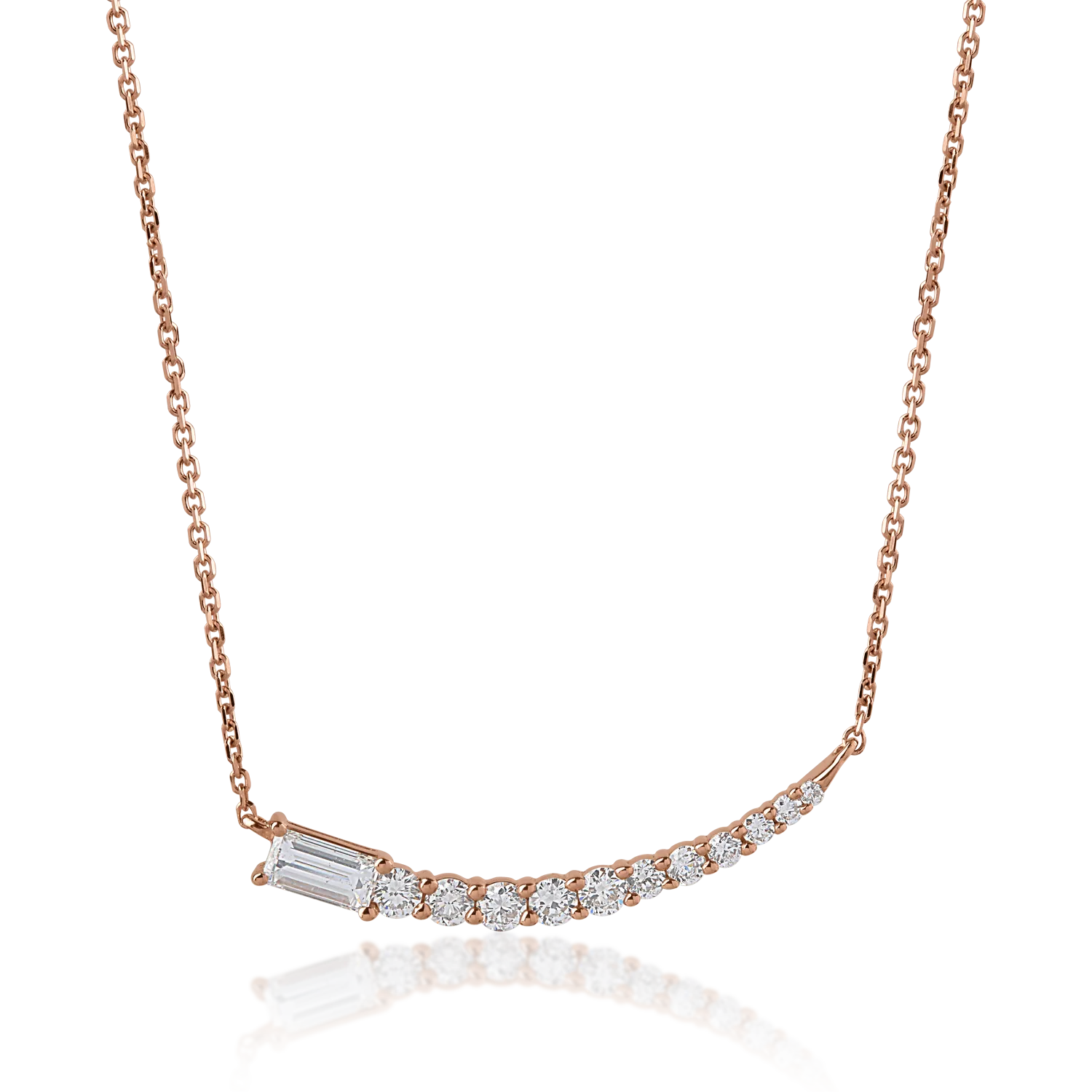 Rose gold necklace with 0.54ct diamonds
