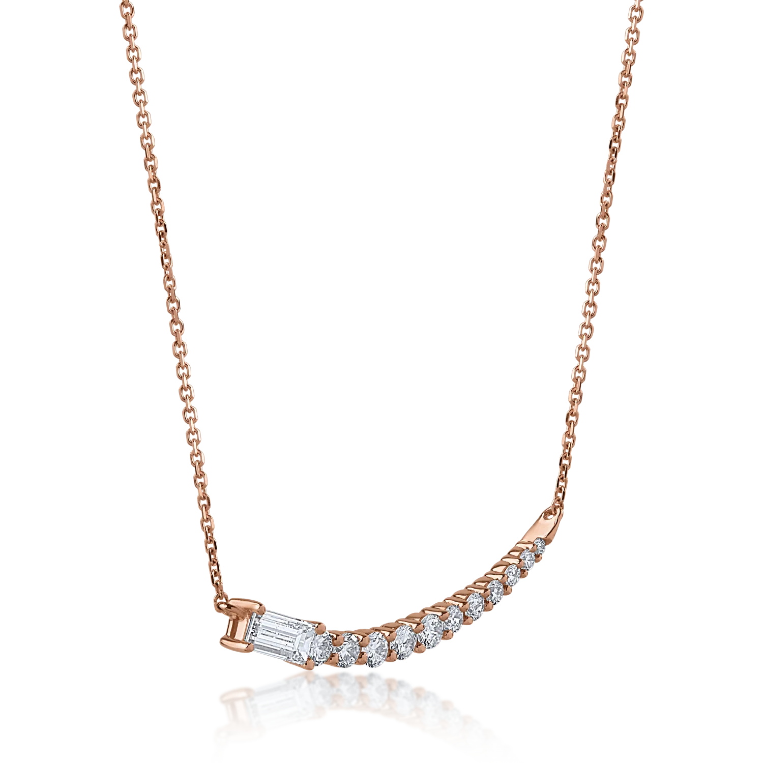 Colier din aur roz cu diamante de 0.54ct