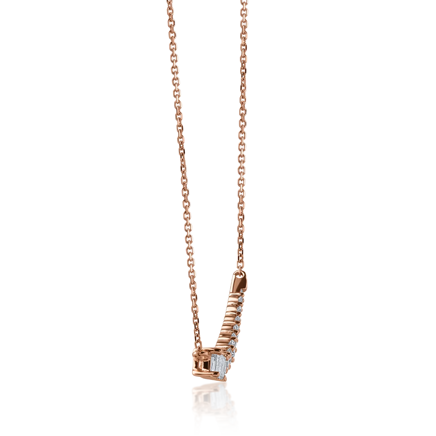 Colier din aur roz cu diamante de 0.54ct