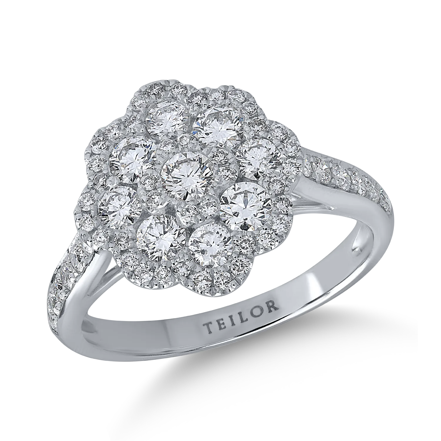 Inel din aur alb cu diamante de 1.24ct-154837