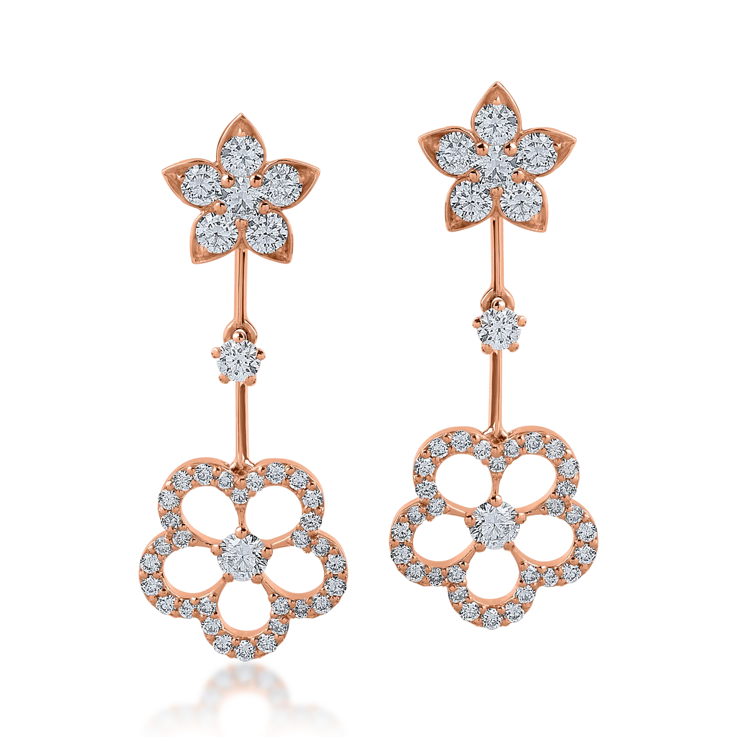 Rose gold earrings with 1.18ct diamonds