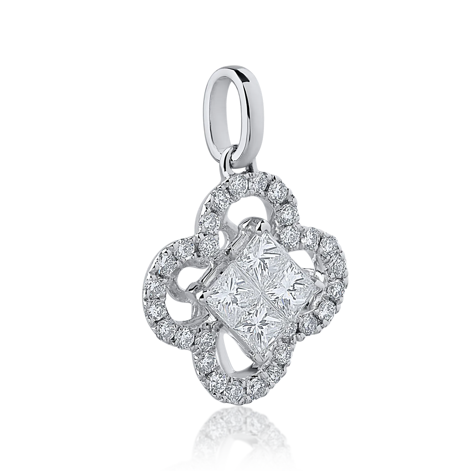 Pandantiv din aur alb cu diamante de 0.46ct