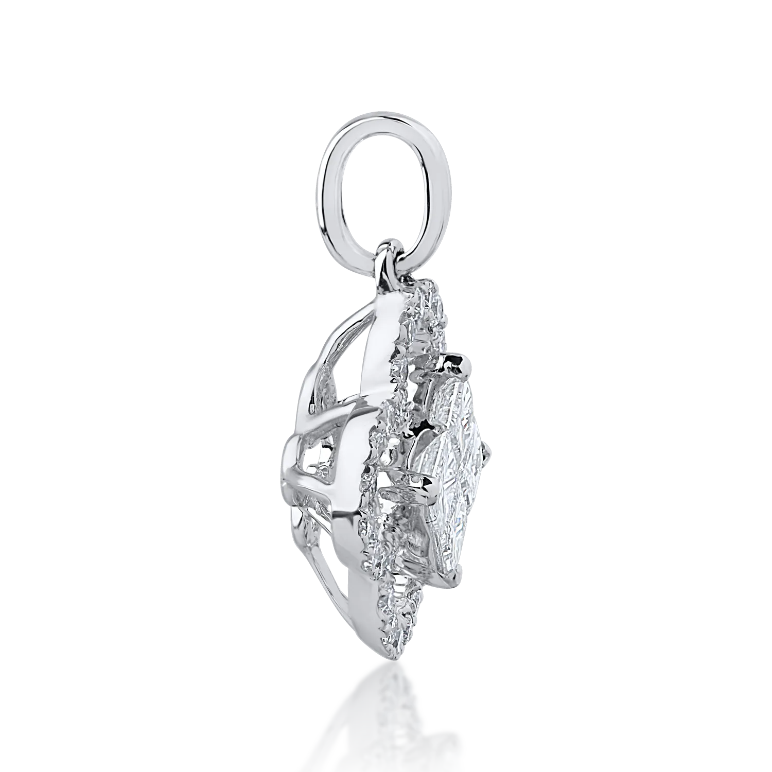 Pandantiv din aur alb cu diamante de 0.46ct
