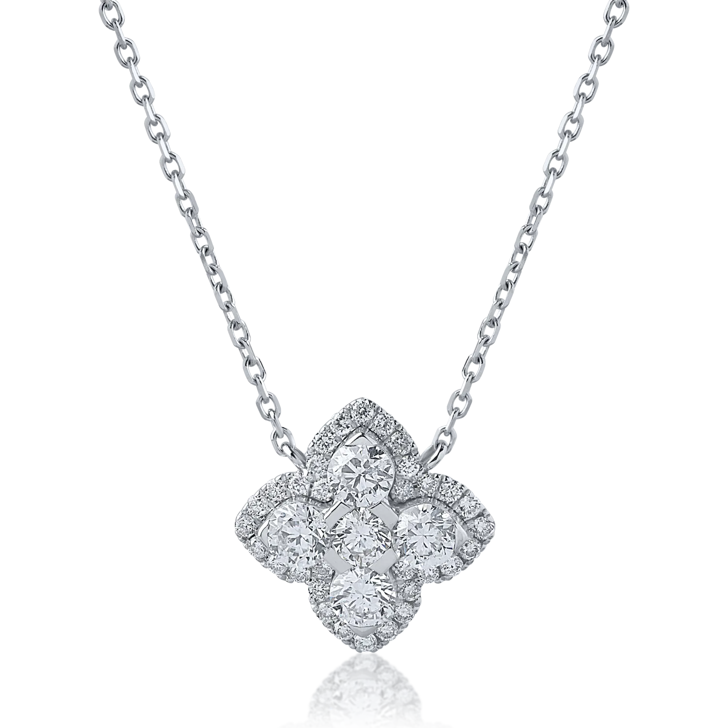Fehér arany medál nyaklánc 0.82ct gyémántokkal