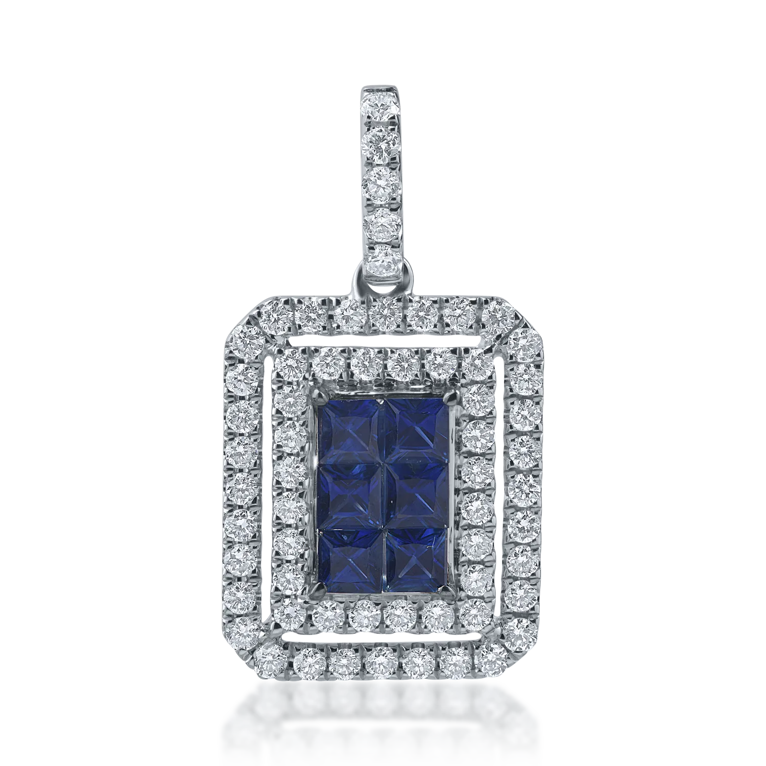 White gold pendant with 0.64ct sapphires and 0.54ct diamonds