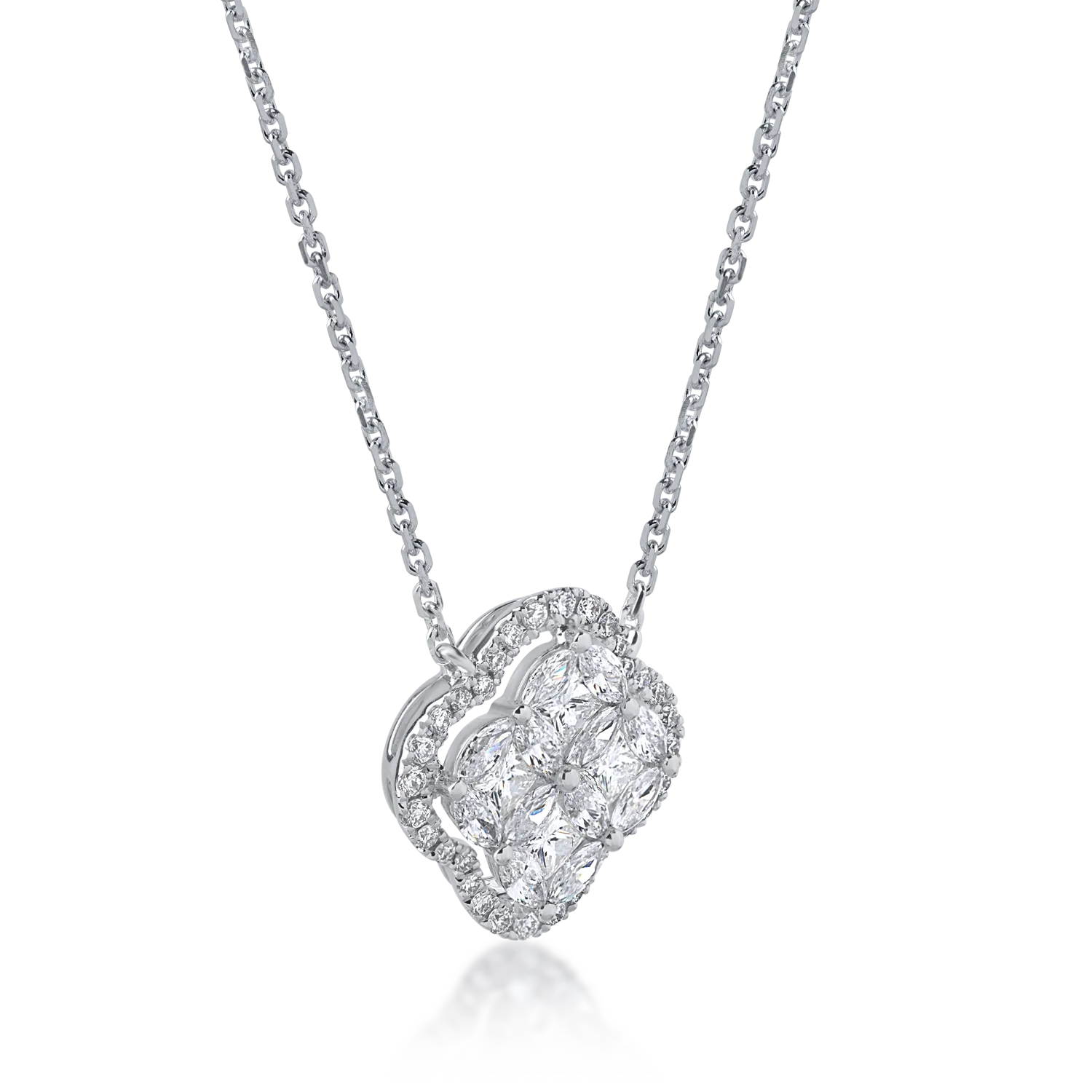 White gold pendant necklace with 0.85ct diamonds