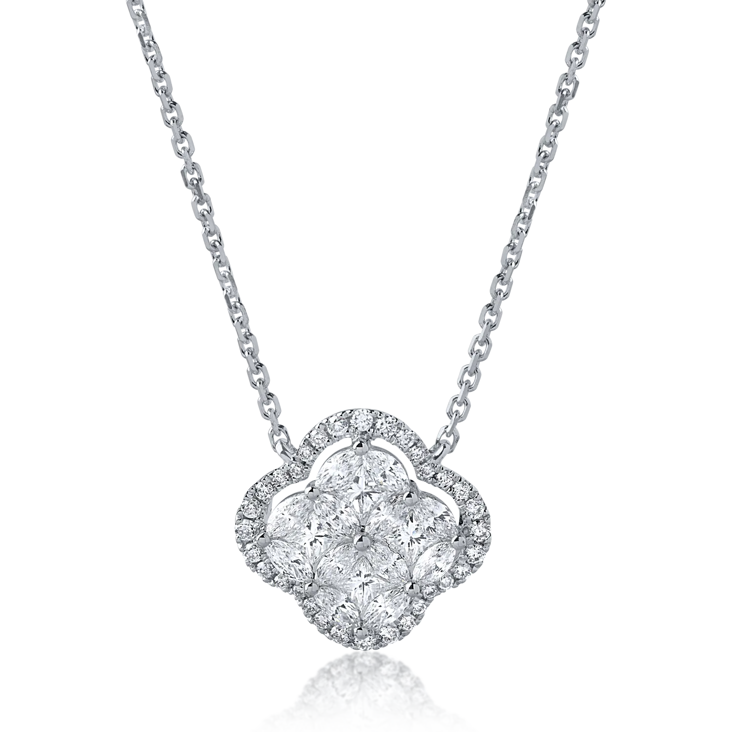 White gold pendant necklace with 0.85ct diamonds