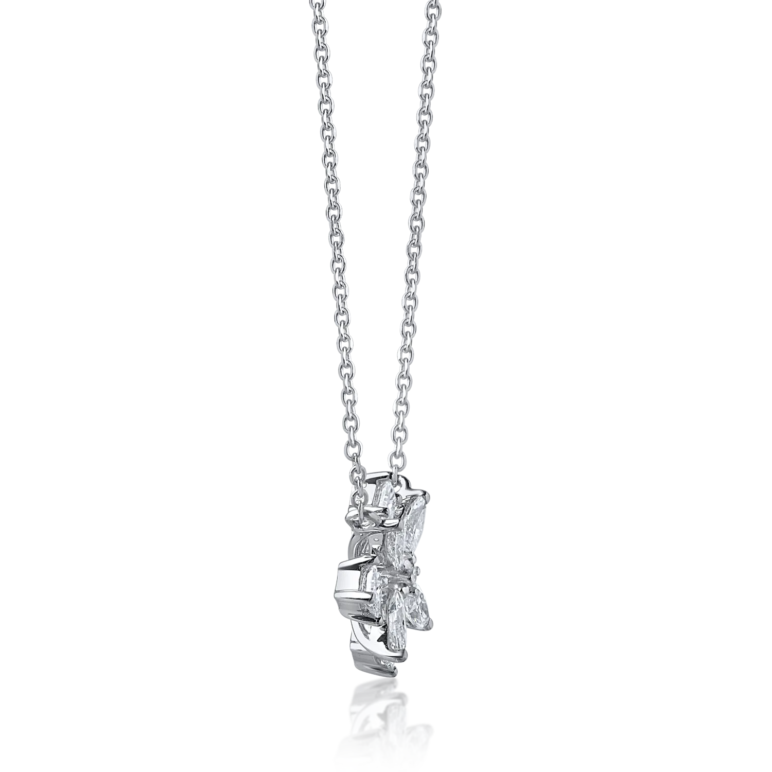Lant cu pandantiv din aur alb cu diamante de 0.5ct