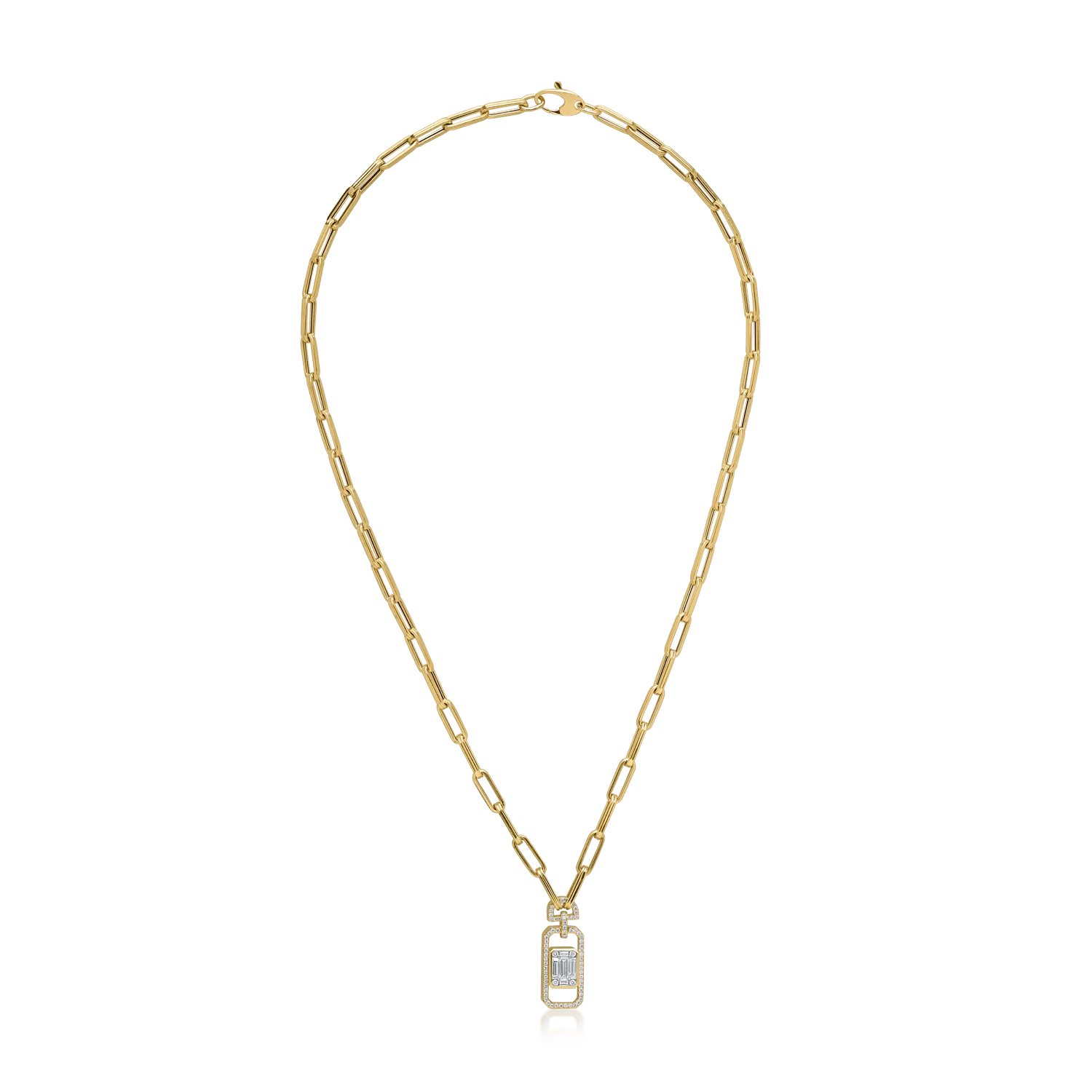 Lant cu pandantiv din aur galben cu diamante de 0.77ct