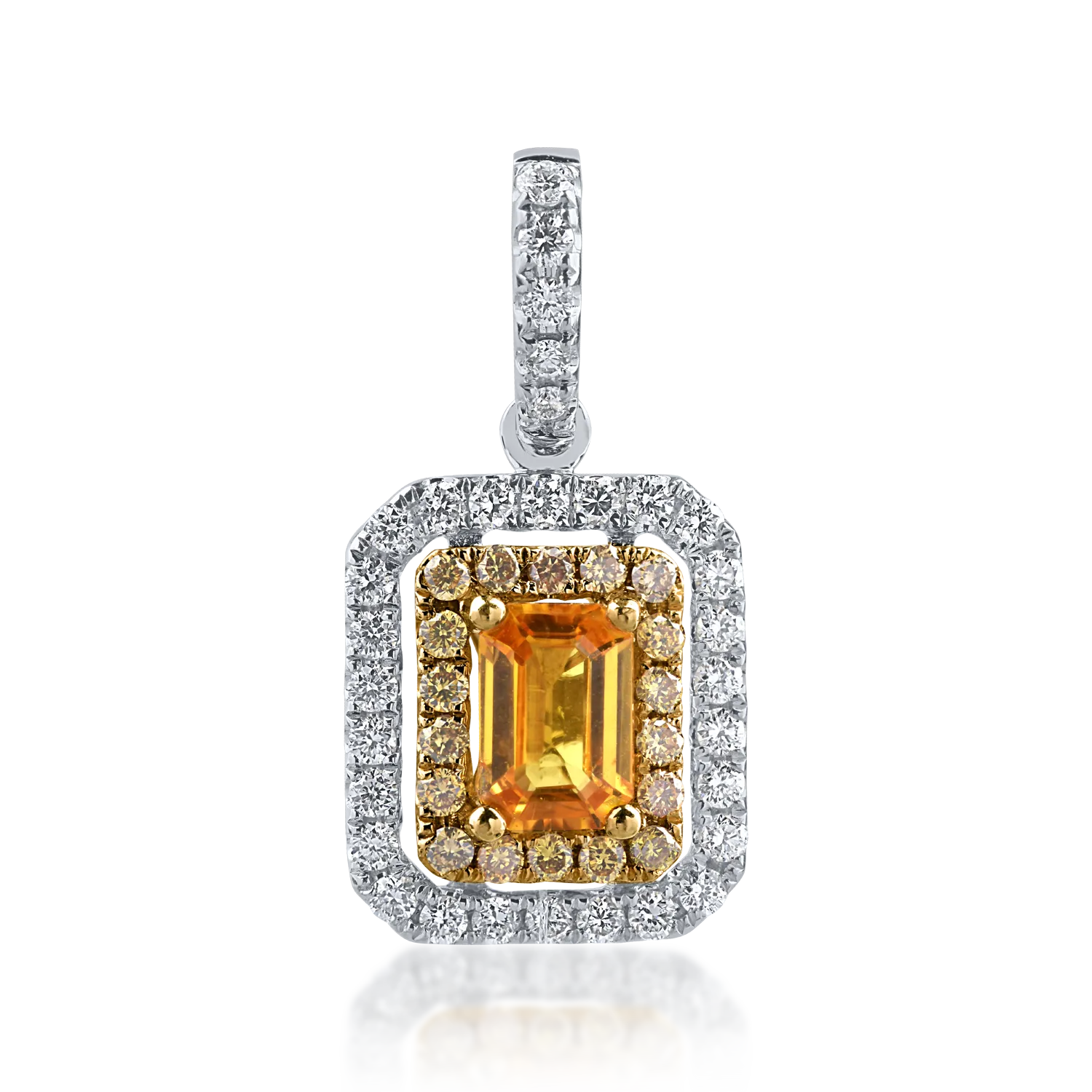 White-yellow gold pendant with 0.63ct yellow sapphire and 0.46ct diamonds