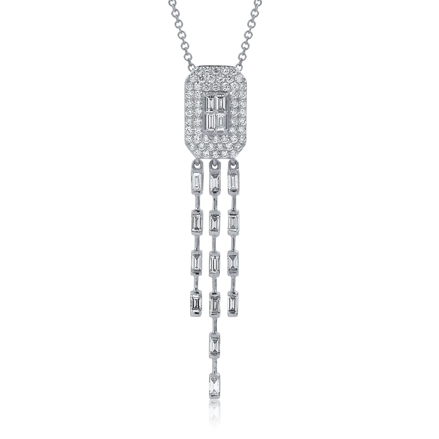 White gold pendant necklace with 1.032ct diamonds