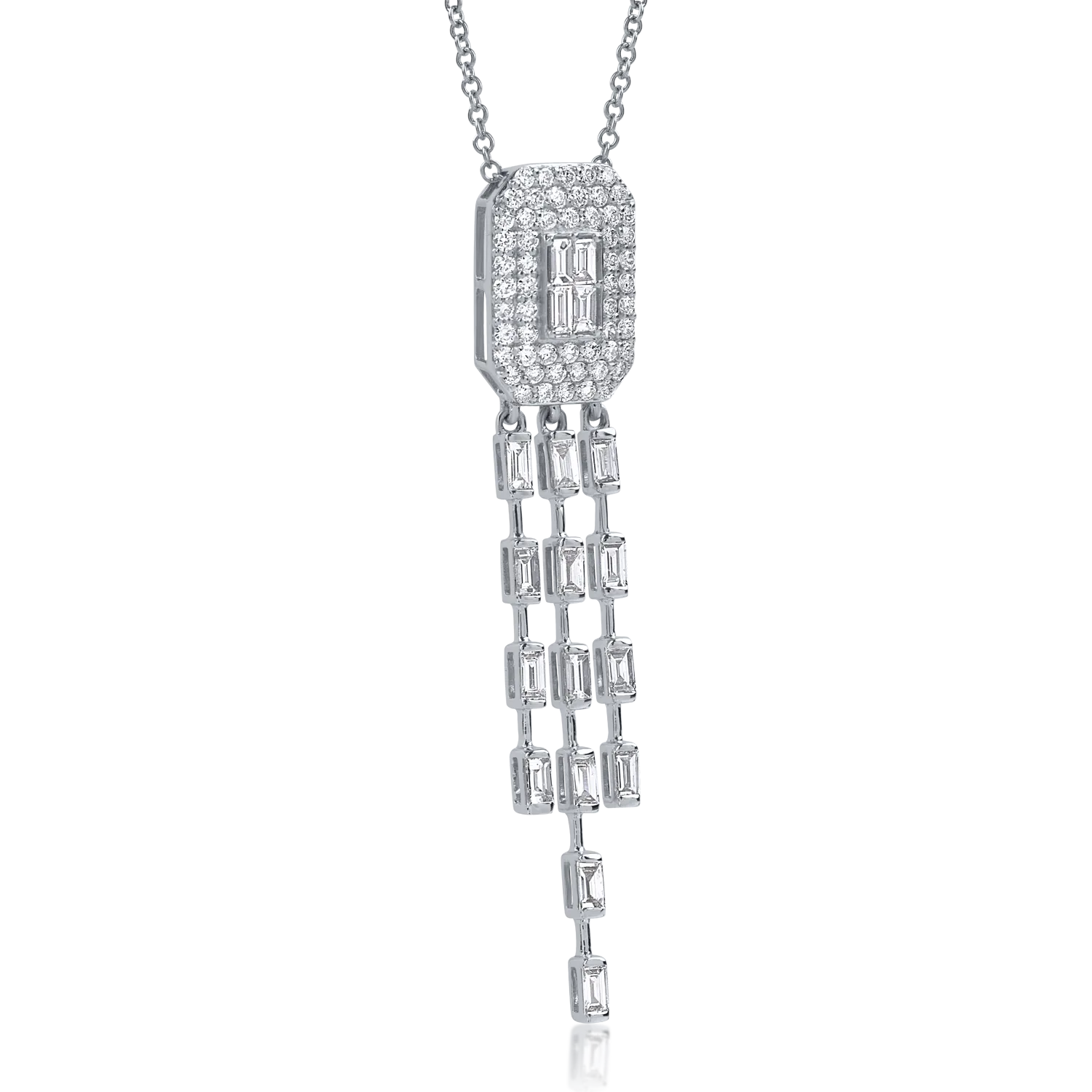 White gold pendant necklace with 1.032ct diamonds