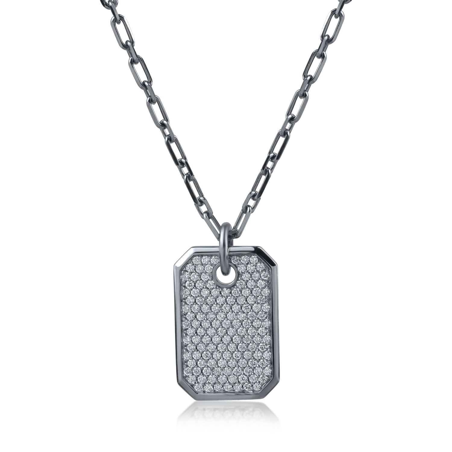 White-black gold pendant necklace with 1.4ct diamonds