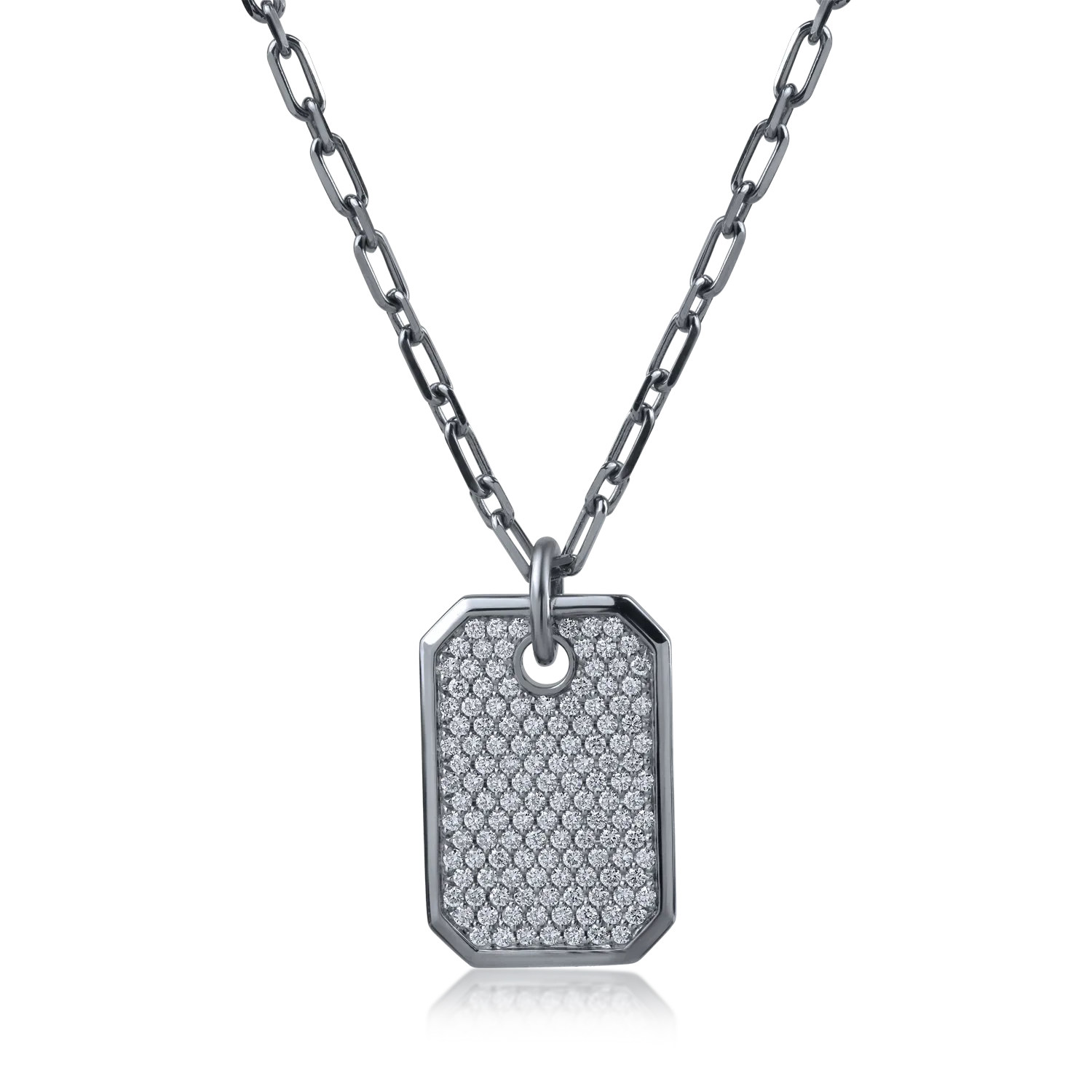 Lant cu pandantiv din aur alb-negru cu diamante de 1.4ct-155010