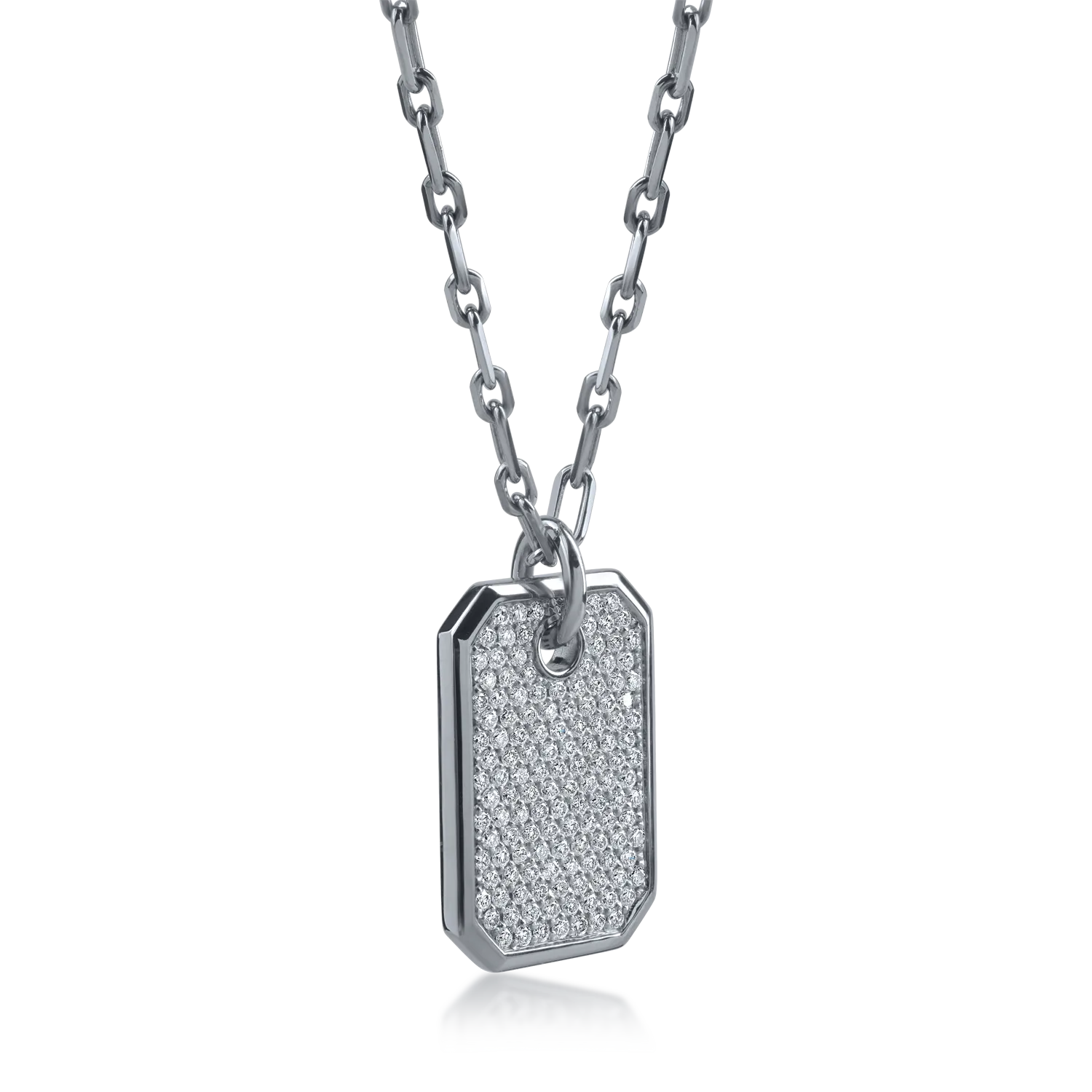 Lant cu pandantiv din aur alb-negru cu diamante de 1.4ct