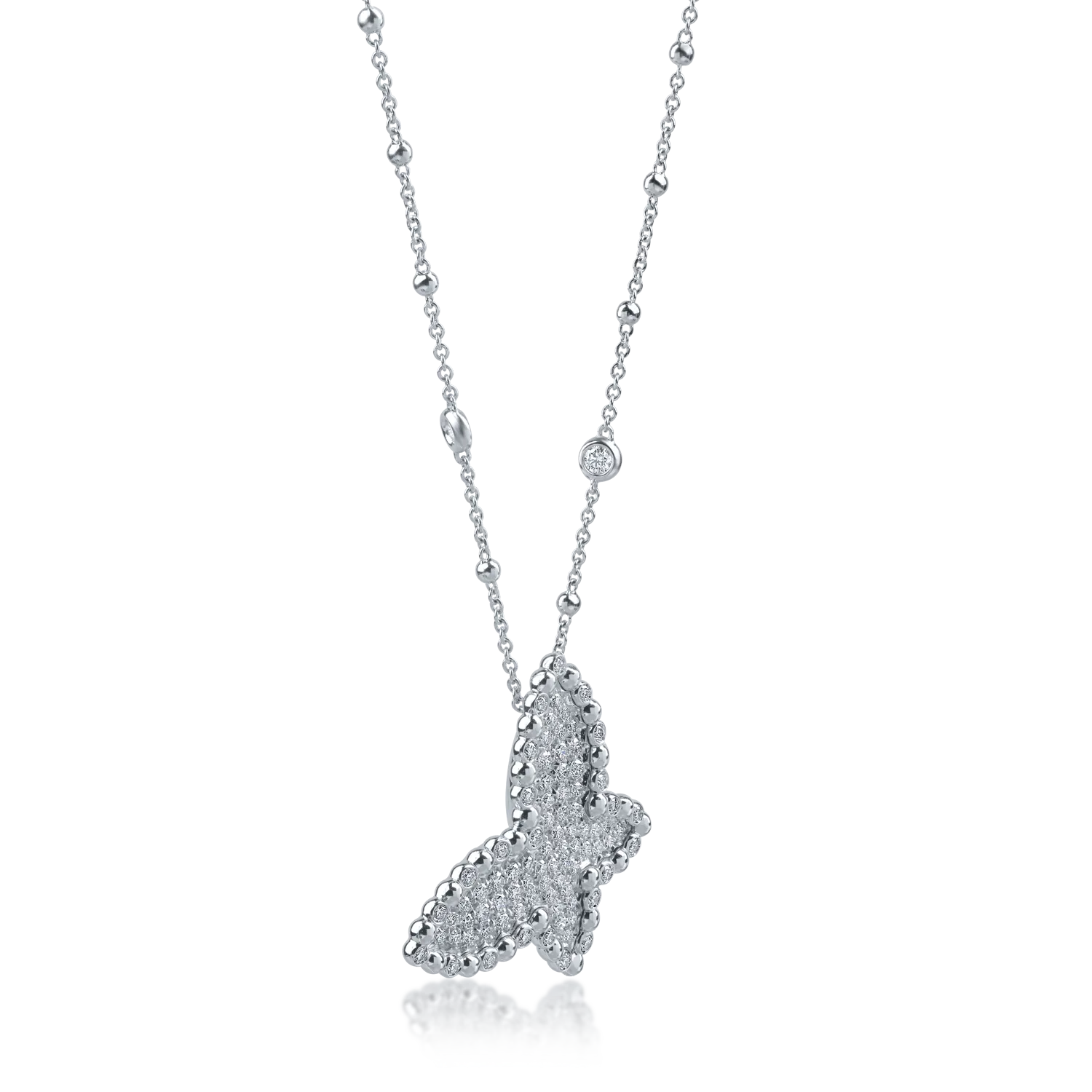 Fehér arany medál nyaklánc 2.38ct gyémántokkal