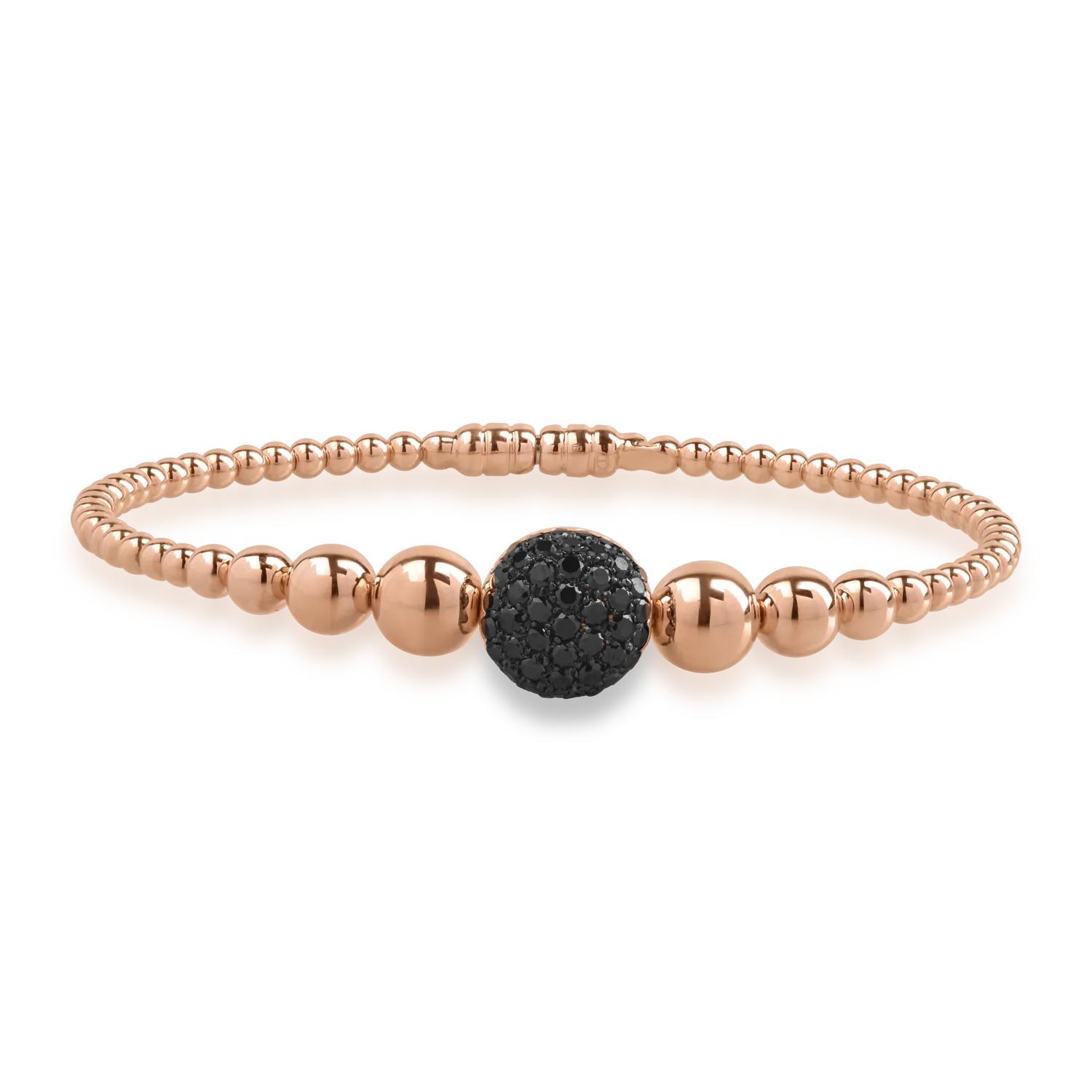 Rose-black gold bracelet with 0.84ct black diamonds