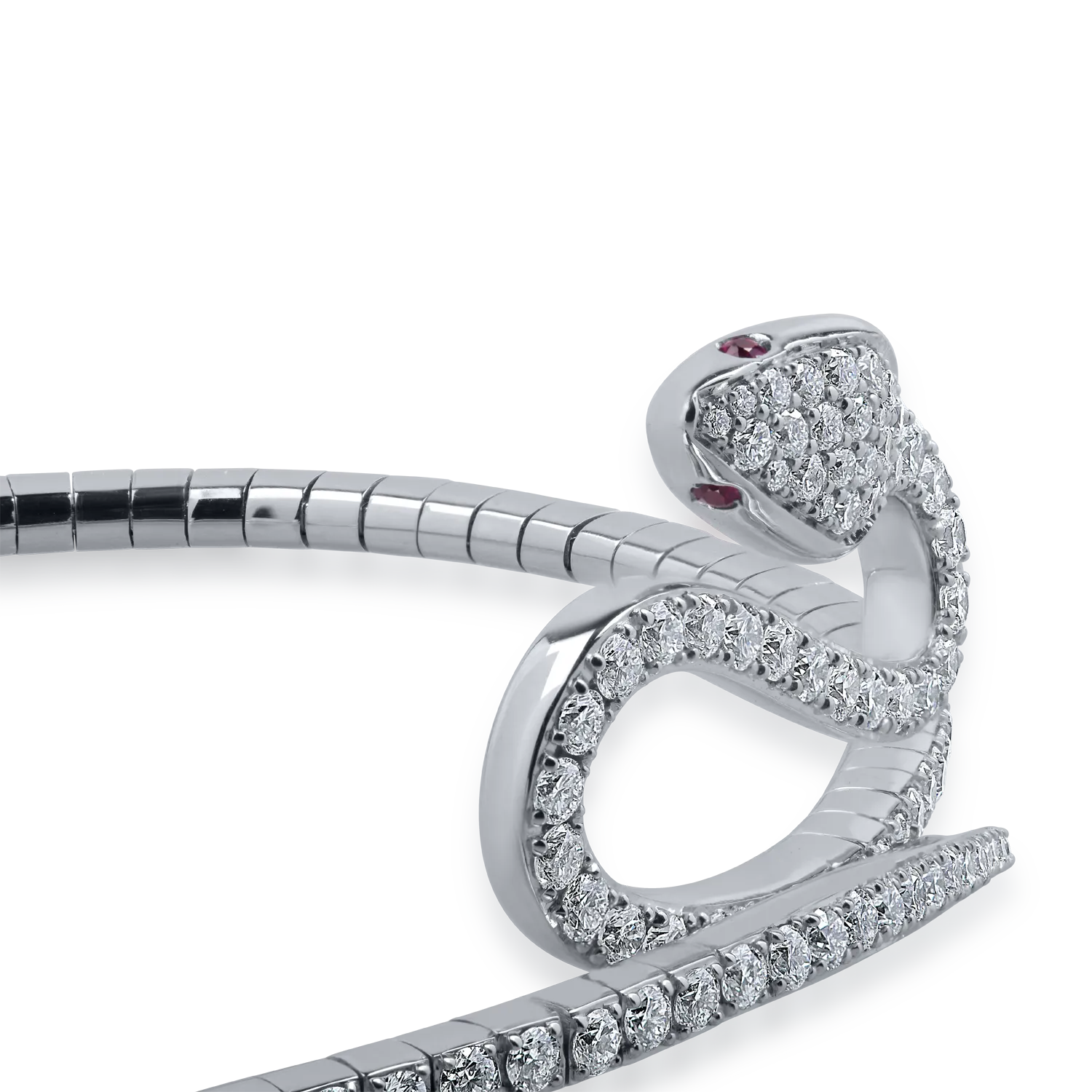 White gold bracelet with 3.94ct diamonds and 0.03ct rubies