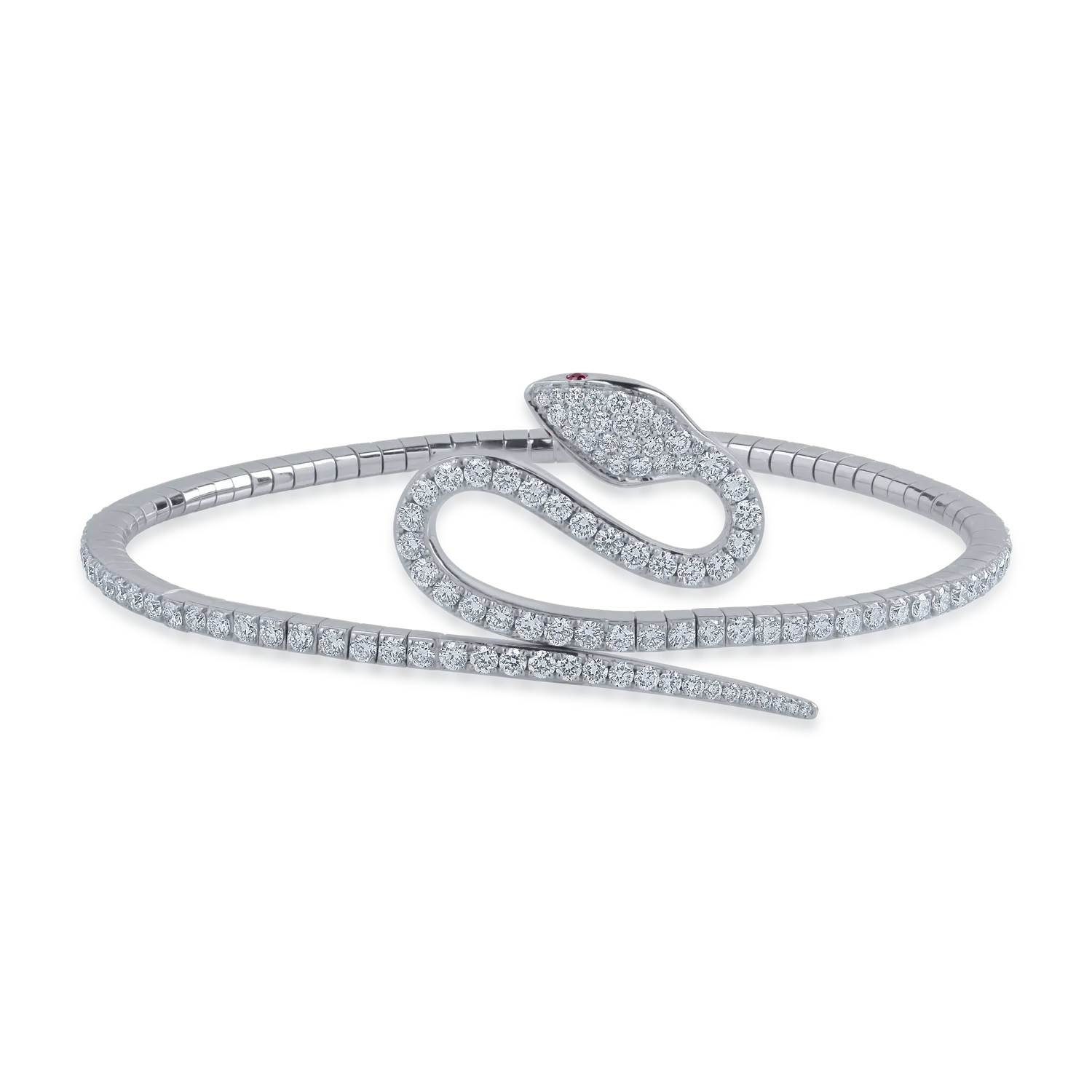 Bransoletka z białego złota z diamentami o masie 3.94ct i rubinami o masie 0.03ct