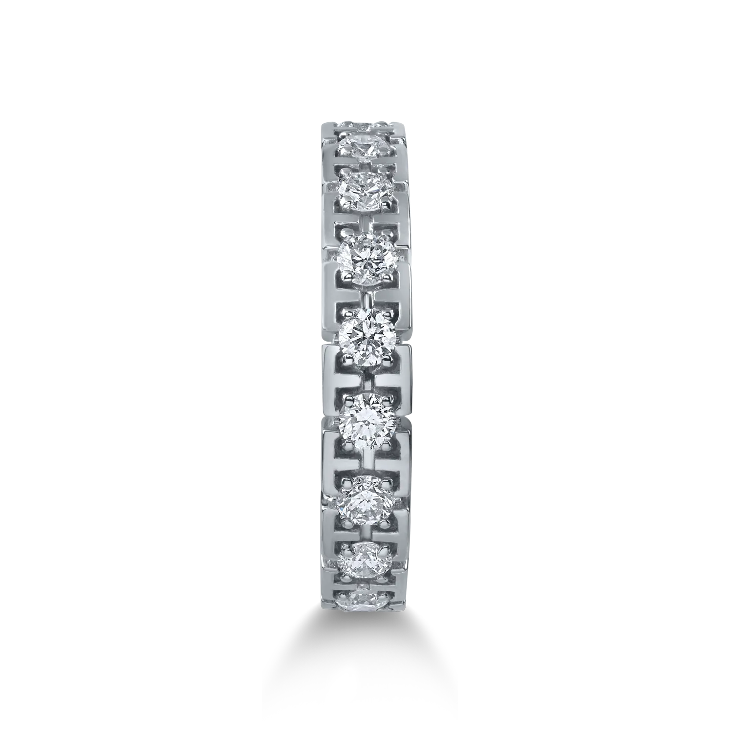 Inel semi eternity din aur alb cu diamante de 0.38ct