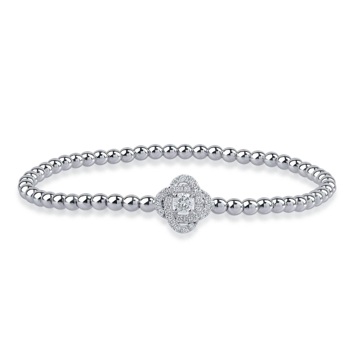 Bransoletka z białego złota z diamentami o masie 0.4ct