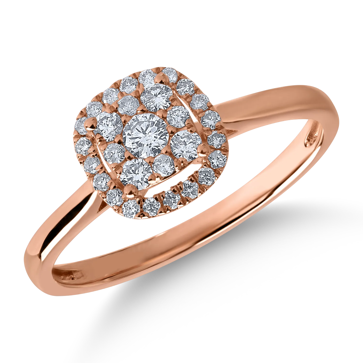 Inel din aur roz cu diamante de 0.291ct