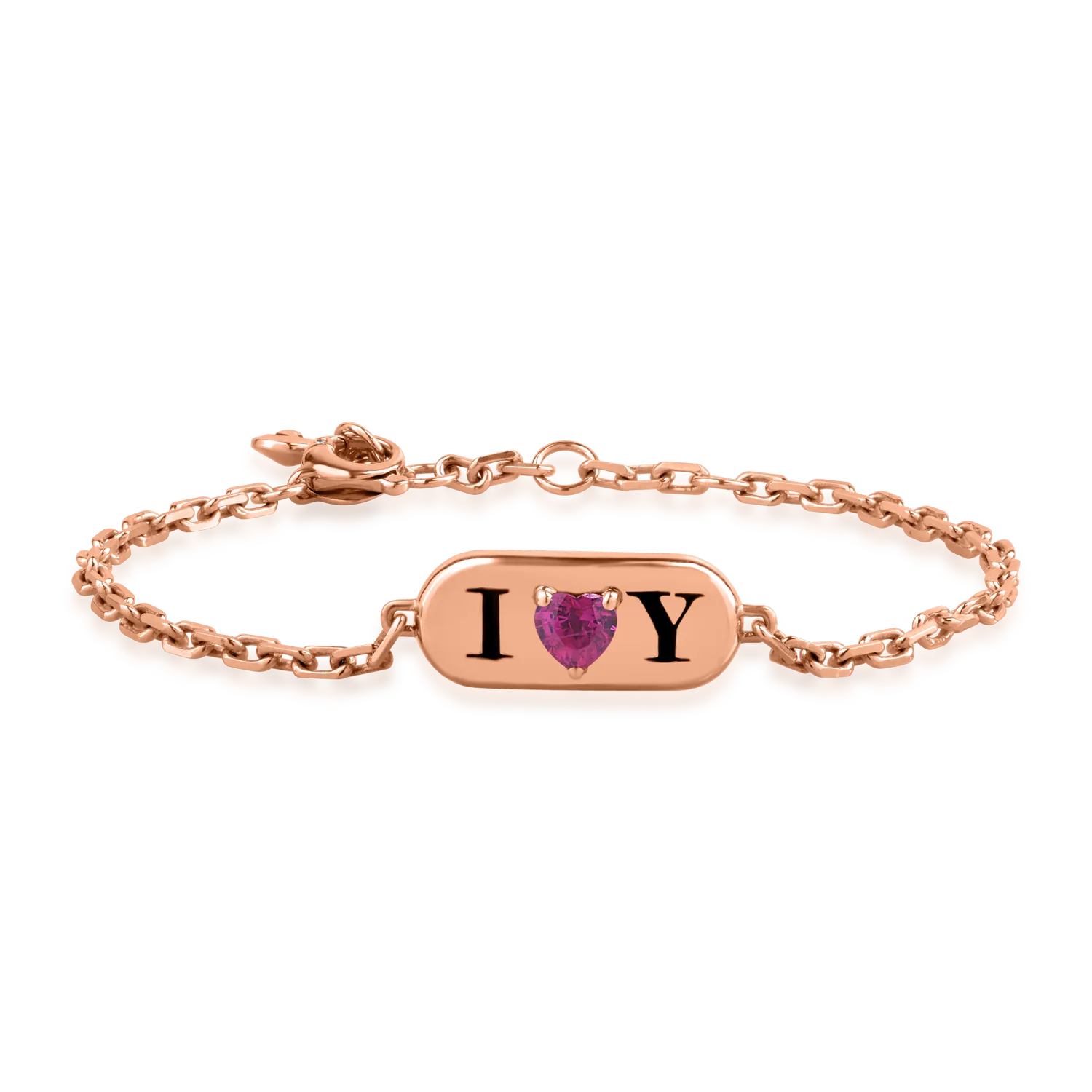 Rose gold bracelet with 0.49ct ruby
