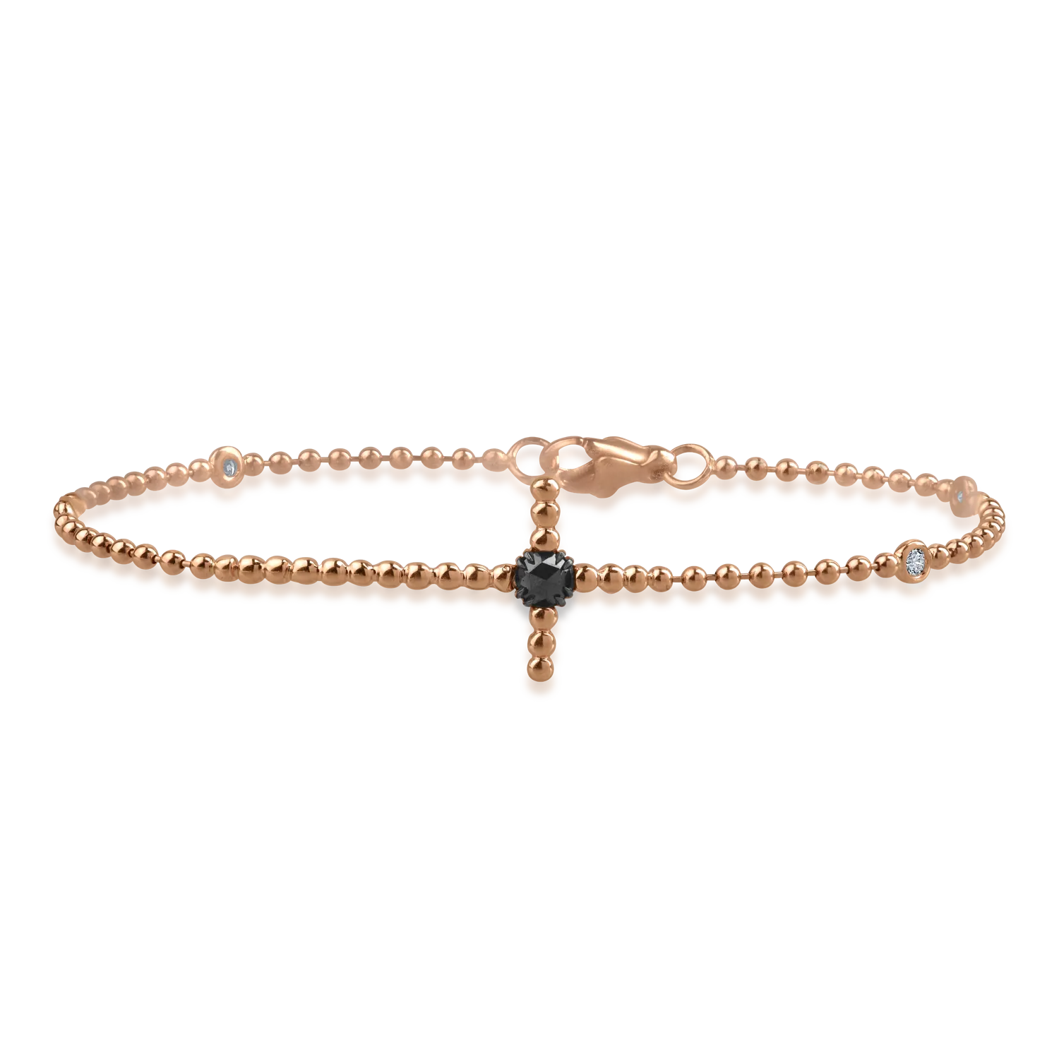 Rose gold bracelet with 0.28ct black diamond and 0.15ct clear diamonds